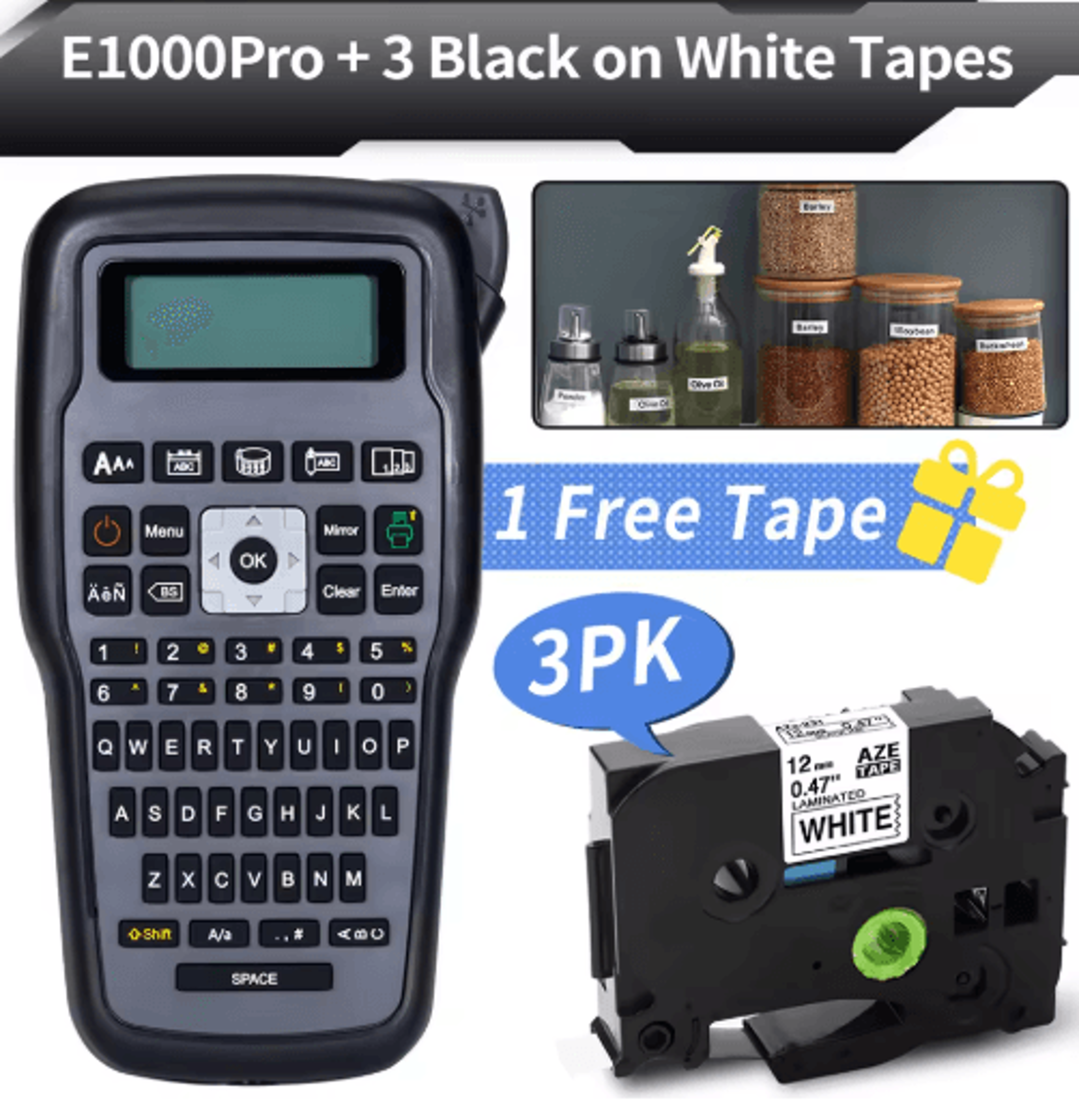 Portable Industrial Label Printer  QWERTY Label Maker For Brother TZ231 HSE231  FX231 20