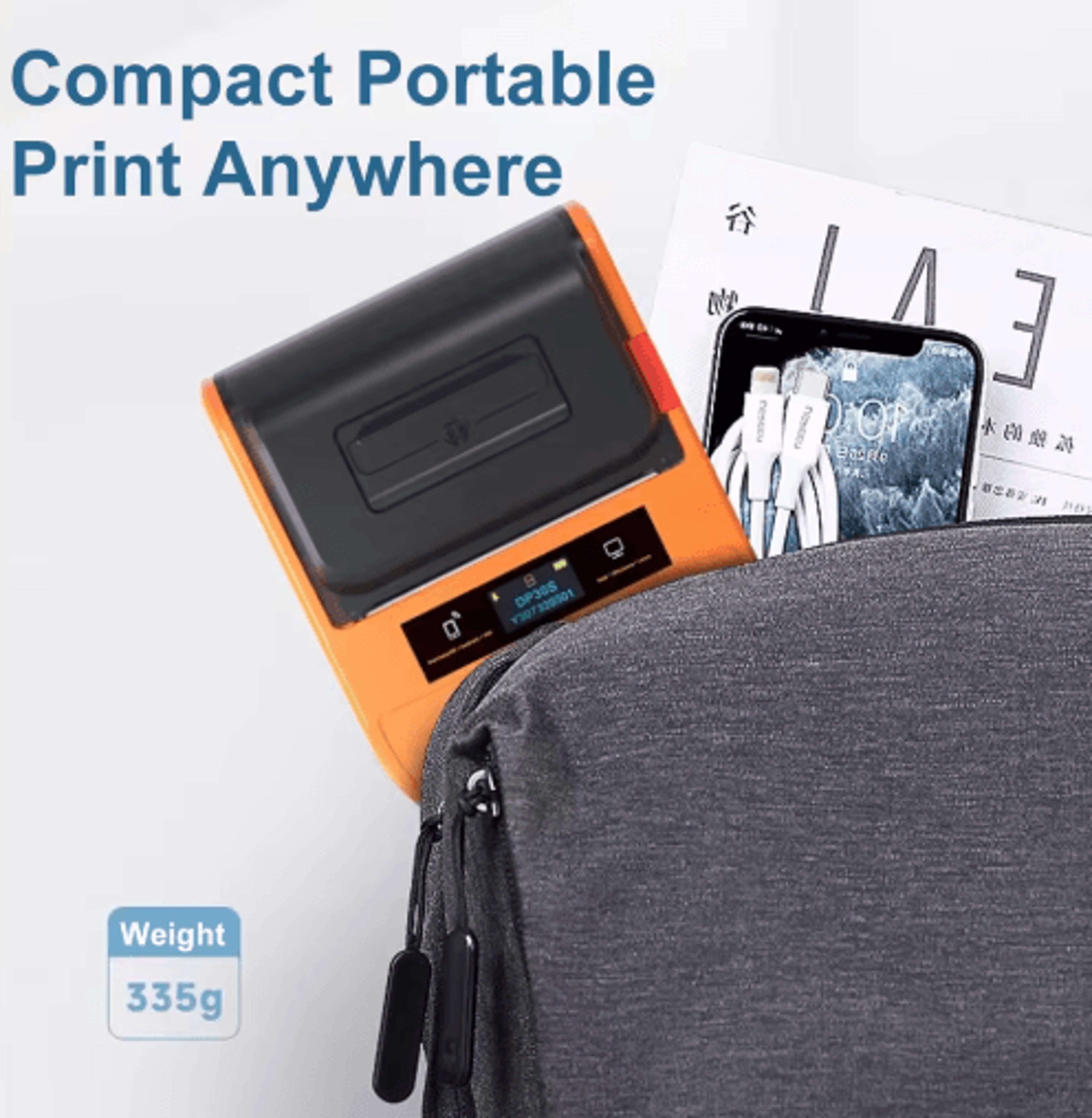 Mini Portable Bluetooth Thermal Label Printer  Wireless Barcode  Sticker Maker For Android And IOS 14