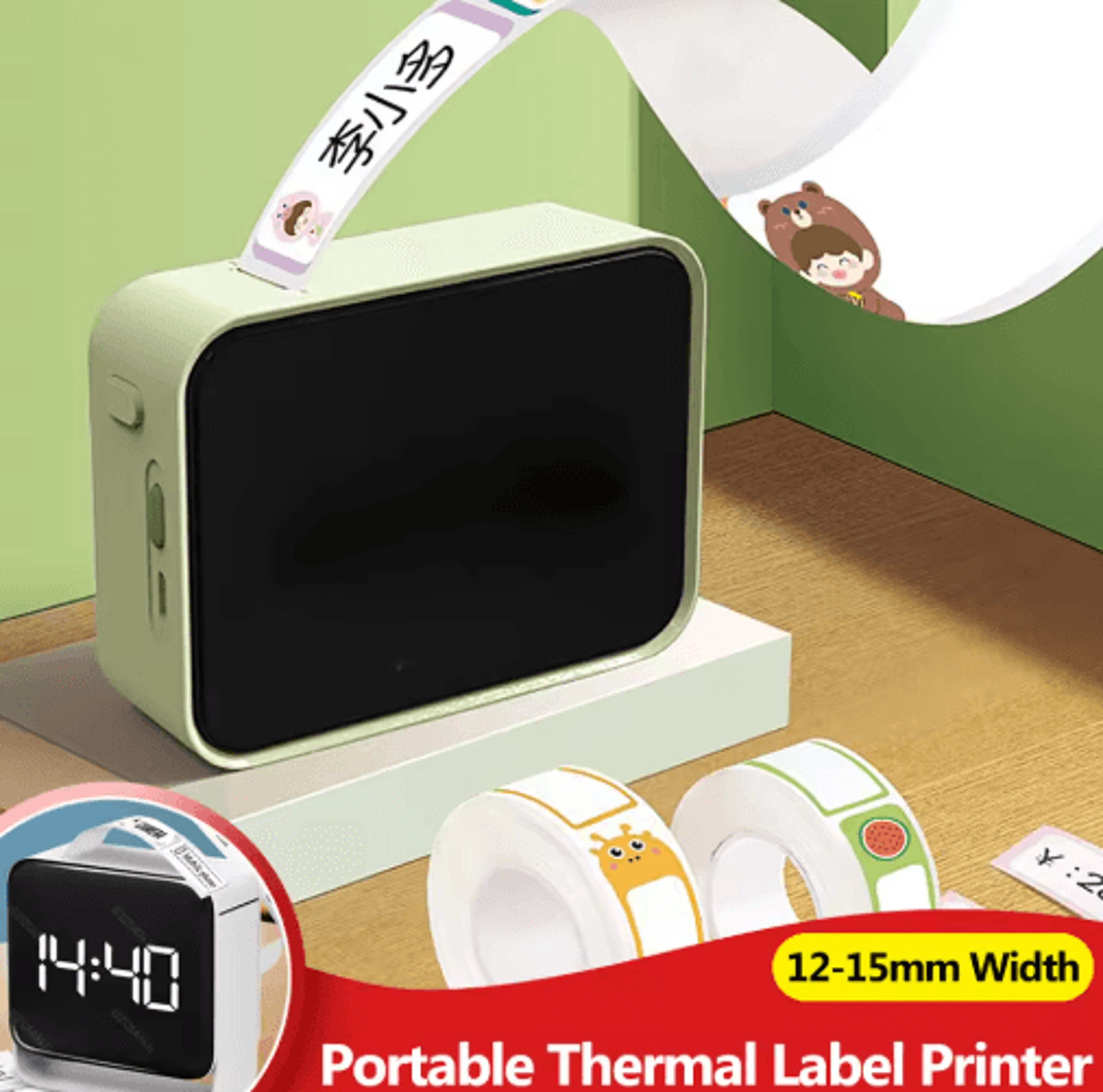 Y12 Portable Bluetooth Thermal Label Printer  Wireless Sticker Maker With Label Roll Options 0