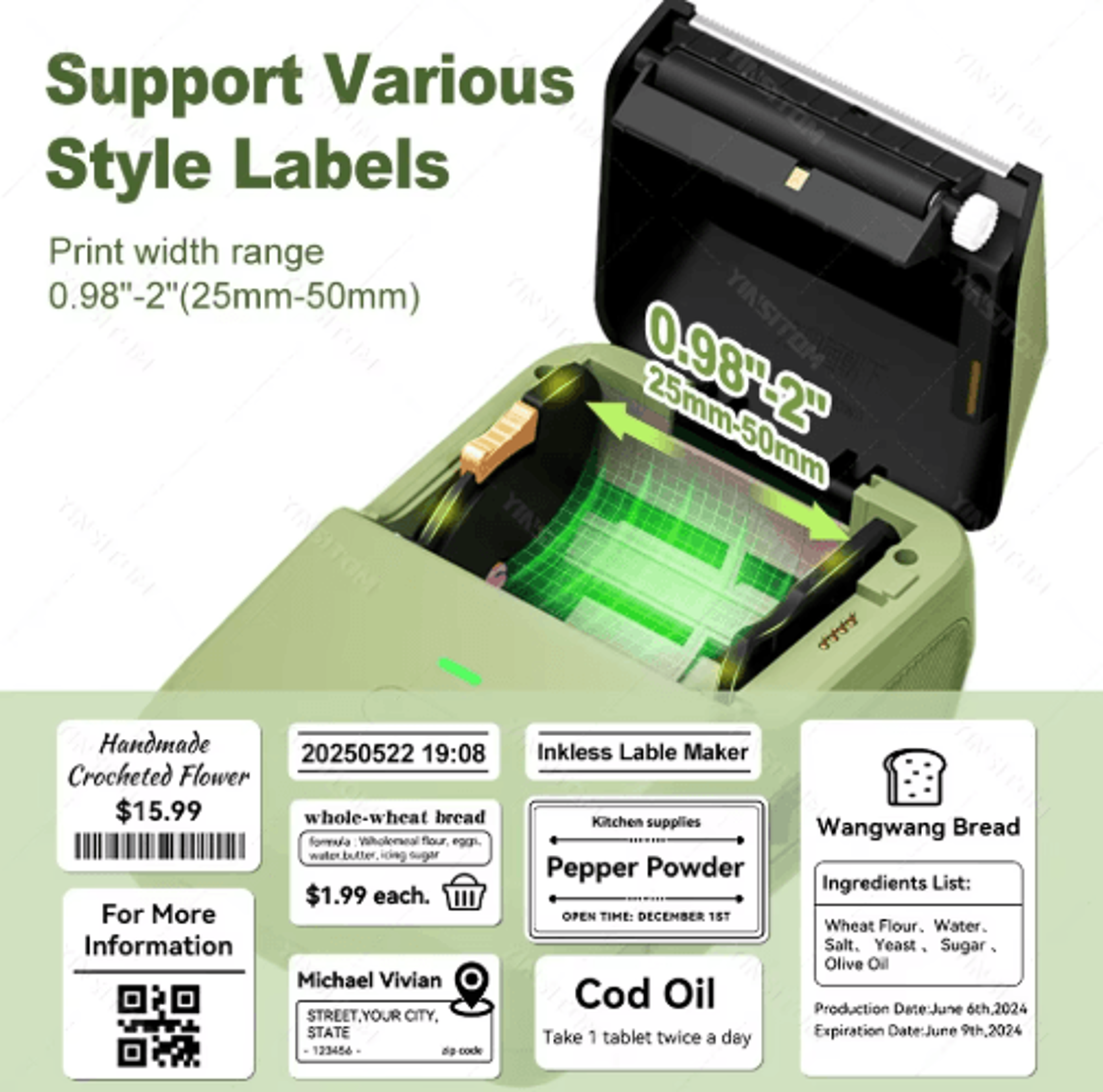 Mini Bluetooth Thermal Label Printer  Portable Barcode  Price Sticker Maker For Android And IOS 13
