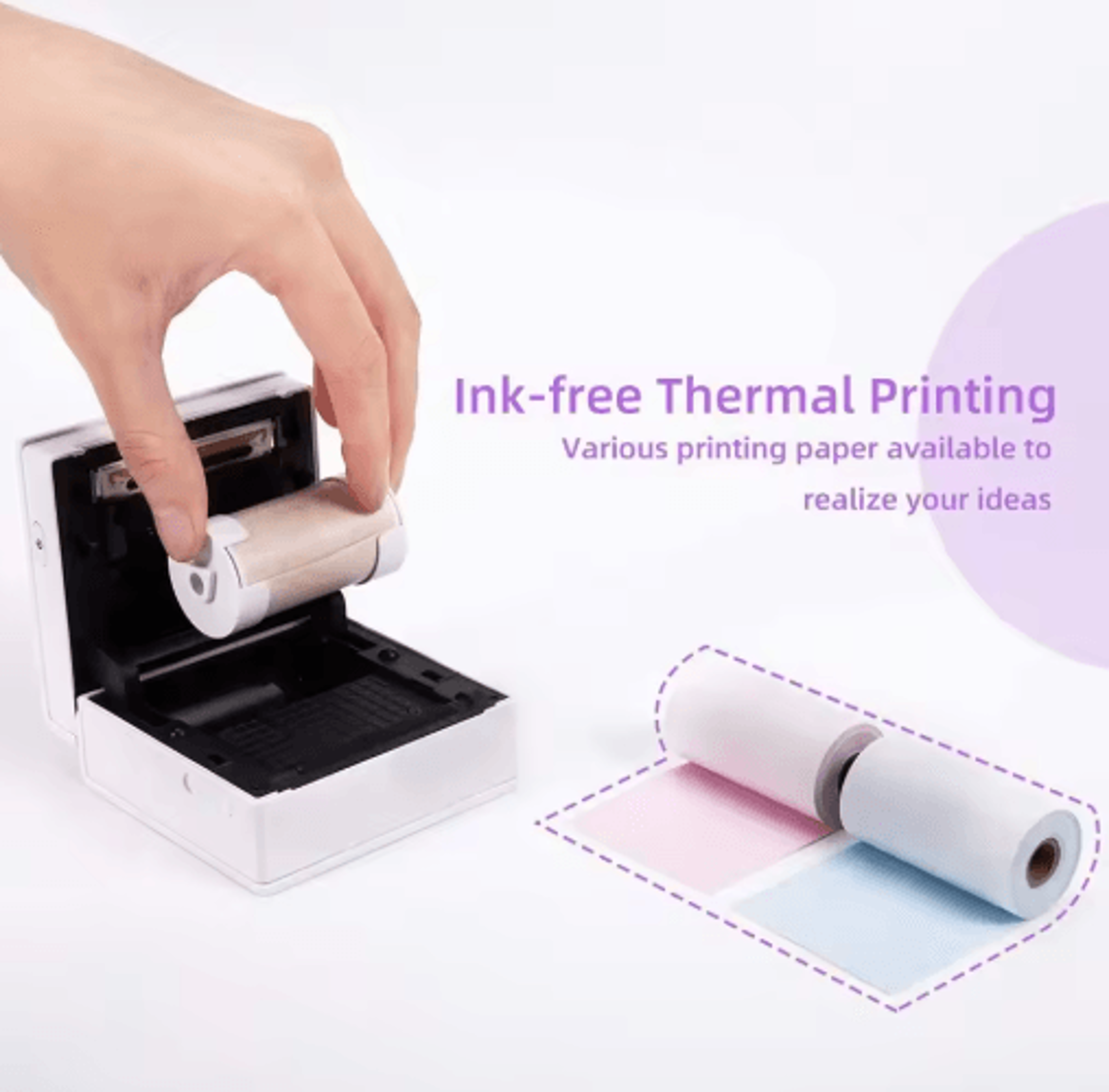 M02M02SM02 Pro Thermal Sticker Paper  3 Rolls Mini Printer Refill 11