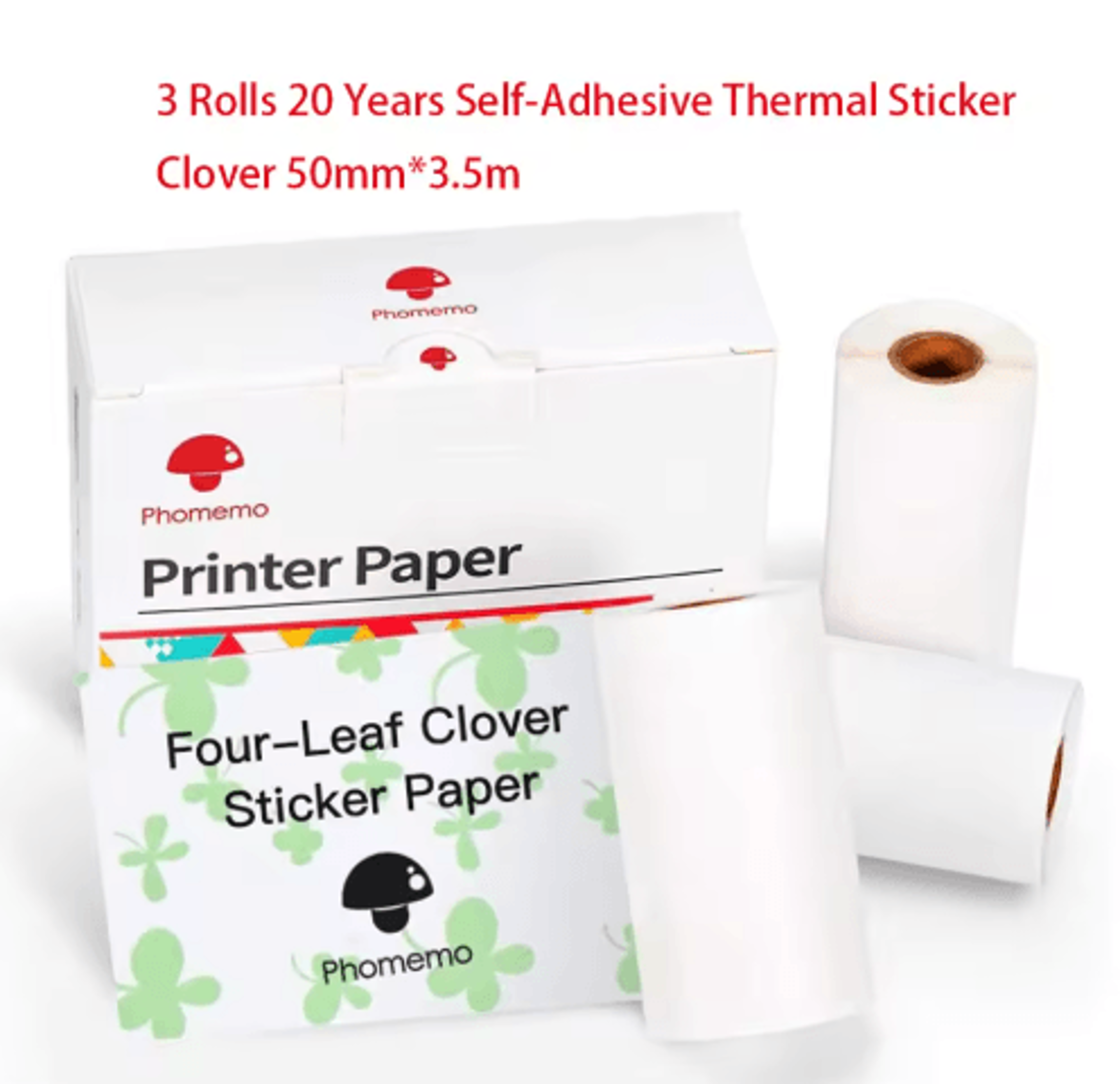 M02M02SM02 Pro Thermal Sticker Paper  3 Rolls Mini Printer Refill 12
