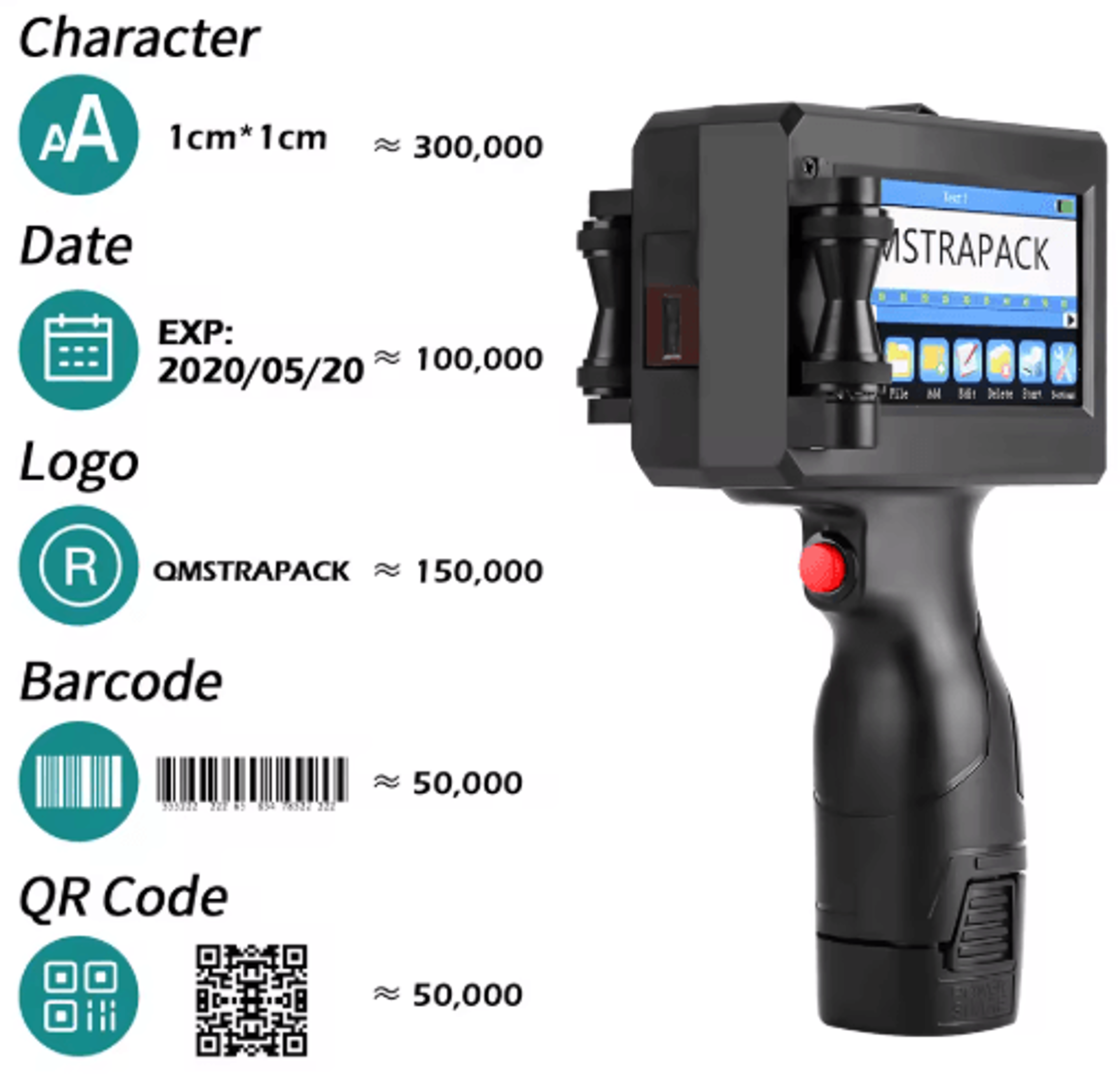 127mm Handheld Inkjet Printer  FastDrying QR Code  Batch Coding Machine 7