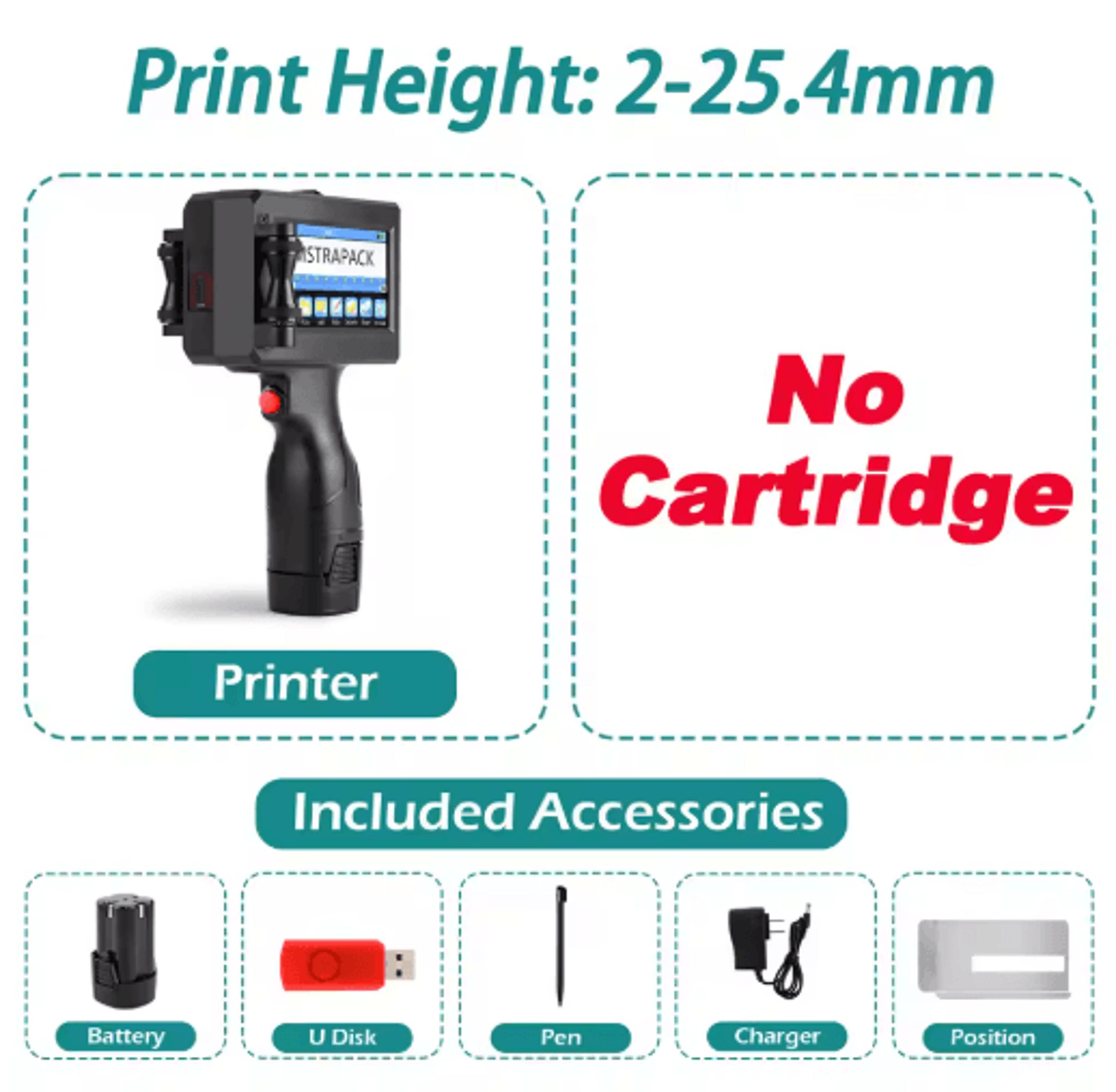 127mm Handheld Inkjet Printer  FastDrying QR Code  Batch Coding Machine 1