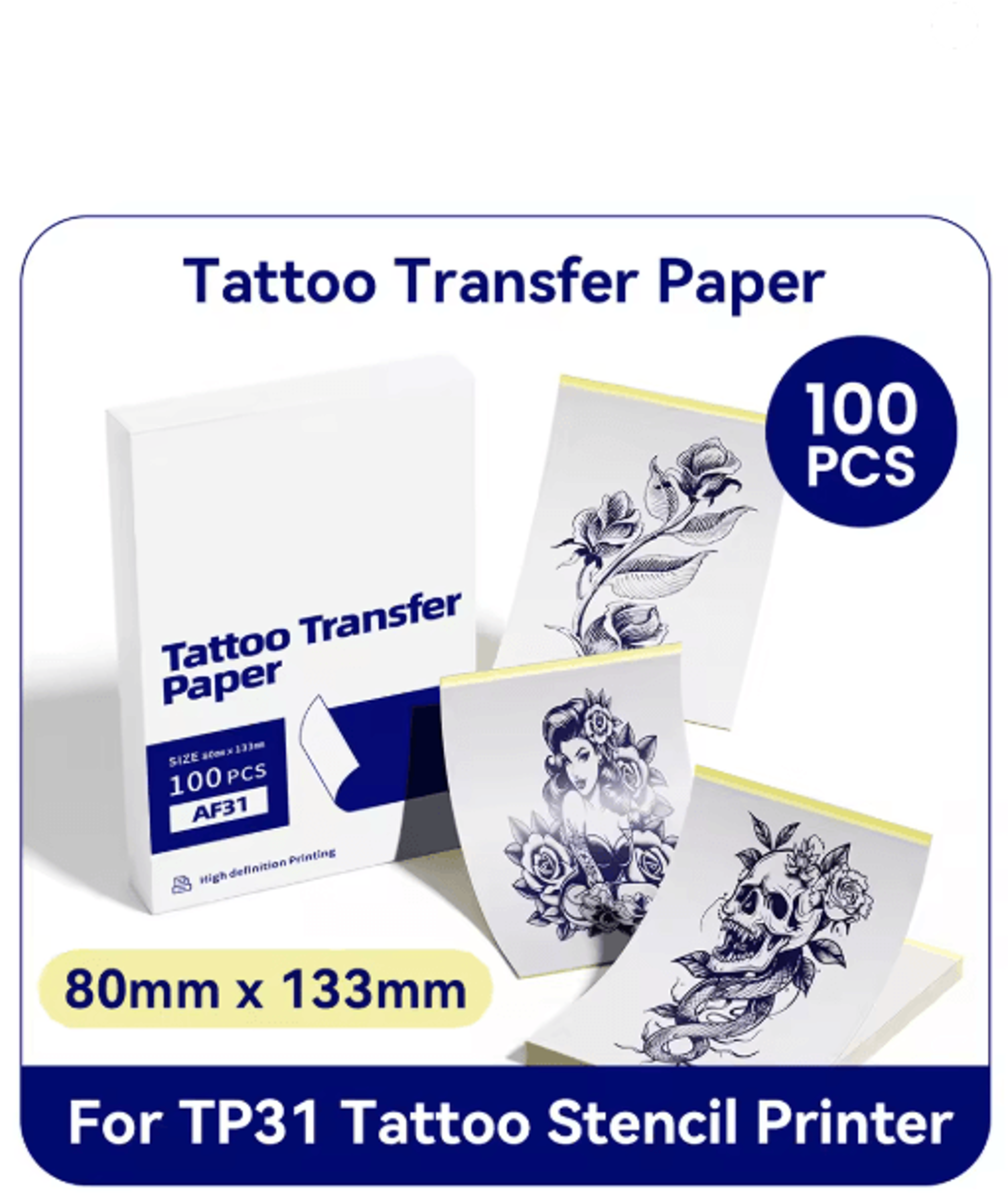 100PCS Tattoo Stencil Transfer Paper  80 X 133mm Thermal Paper For TP31 Tattoo Printer 1