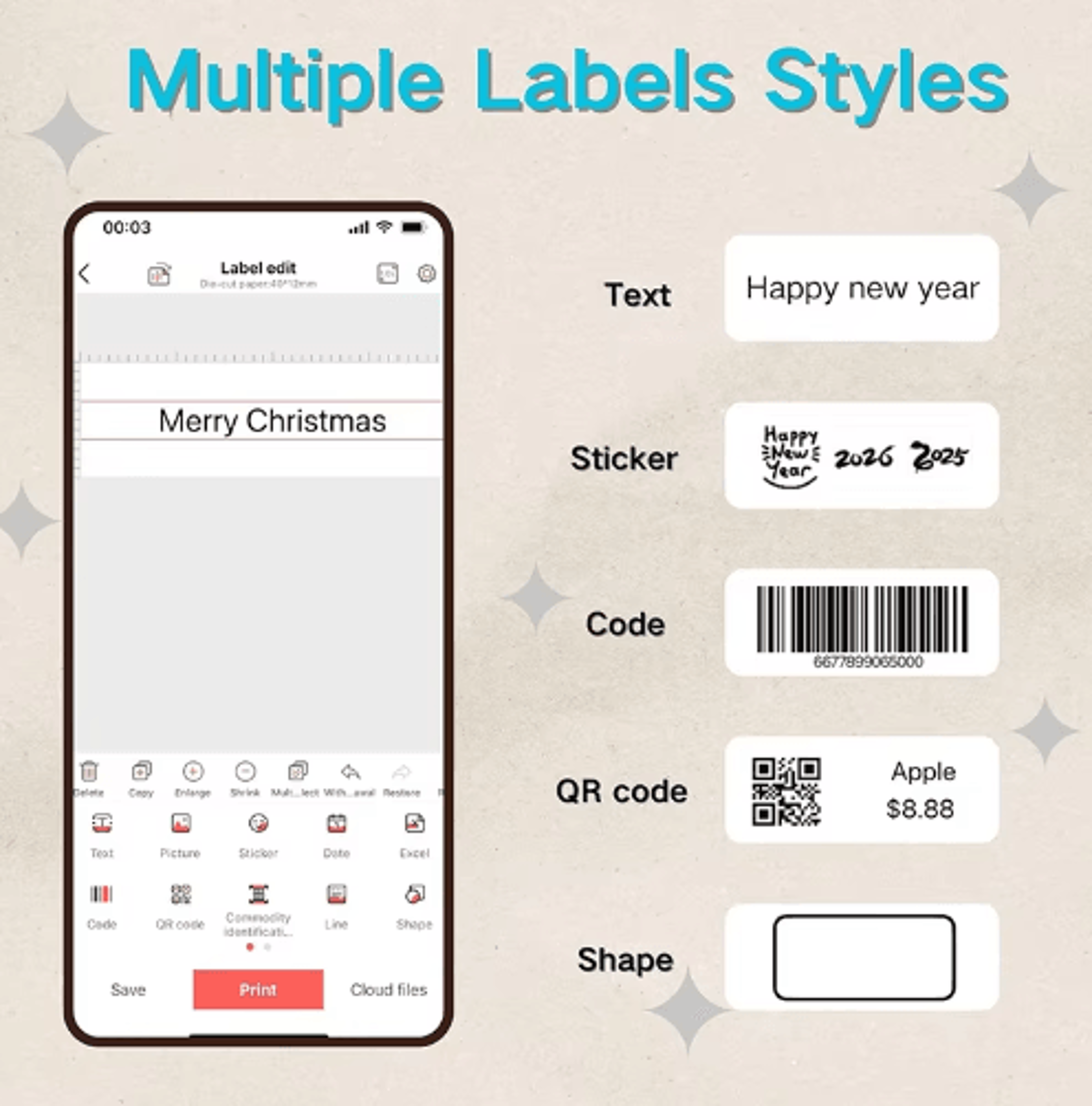Waterproof Thermal Label Sticker Paper  White  Transparent Adhesive Rolls For P15P12P11D30Q30 14