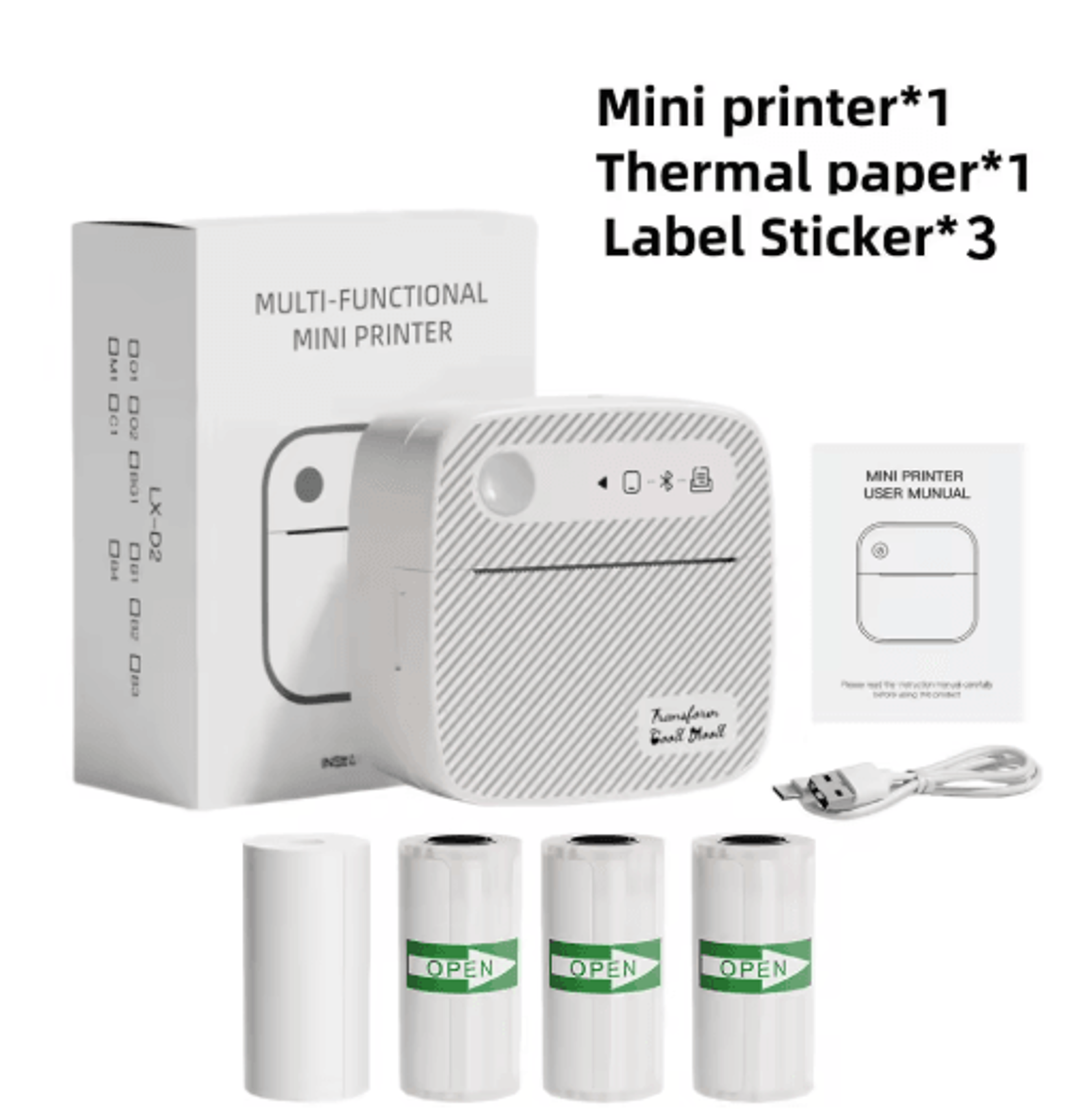 Portable Mini Bluetooth Label Printer  Wireless Inkless Sticker  Price Tag Maker 5