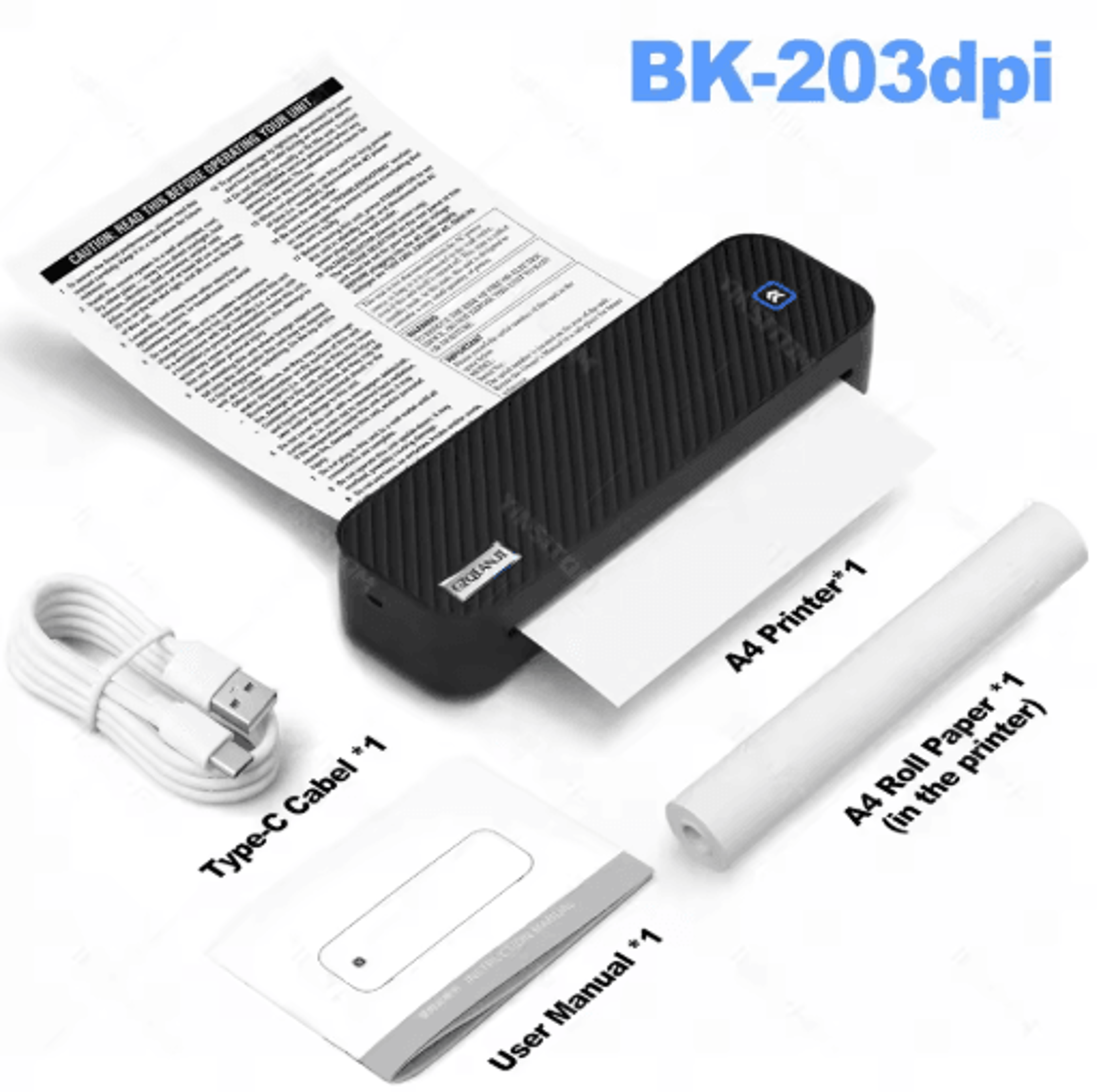 Portable Bluetooth Thermal Printer  Wireless Inkless A4  US Letter Travel Printer 4