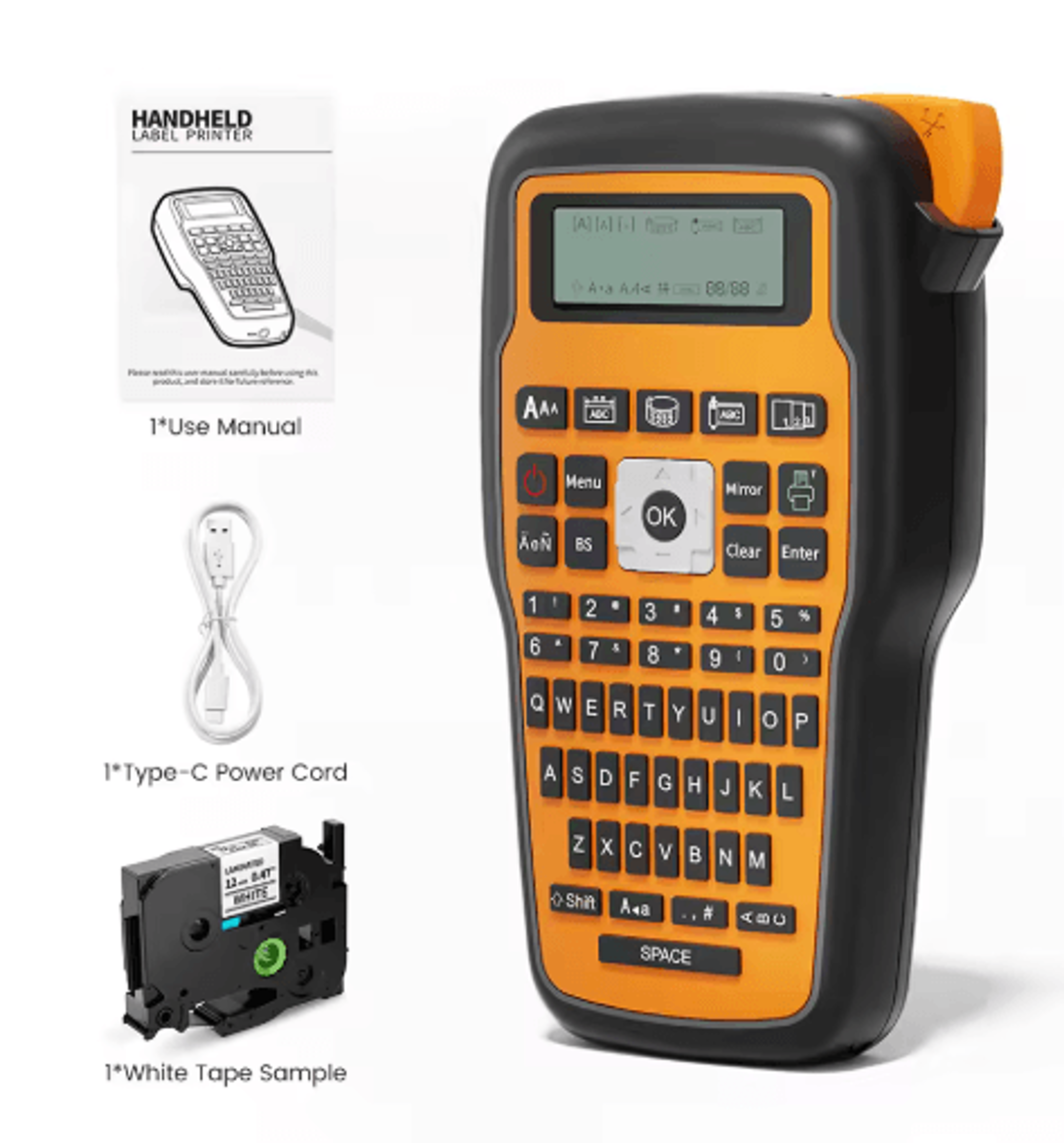 Handheld Label Printer  Portable 612mm Cable  Heat Shrink Tube Label Maker 1