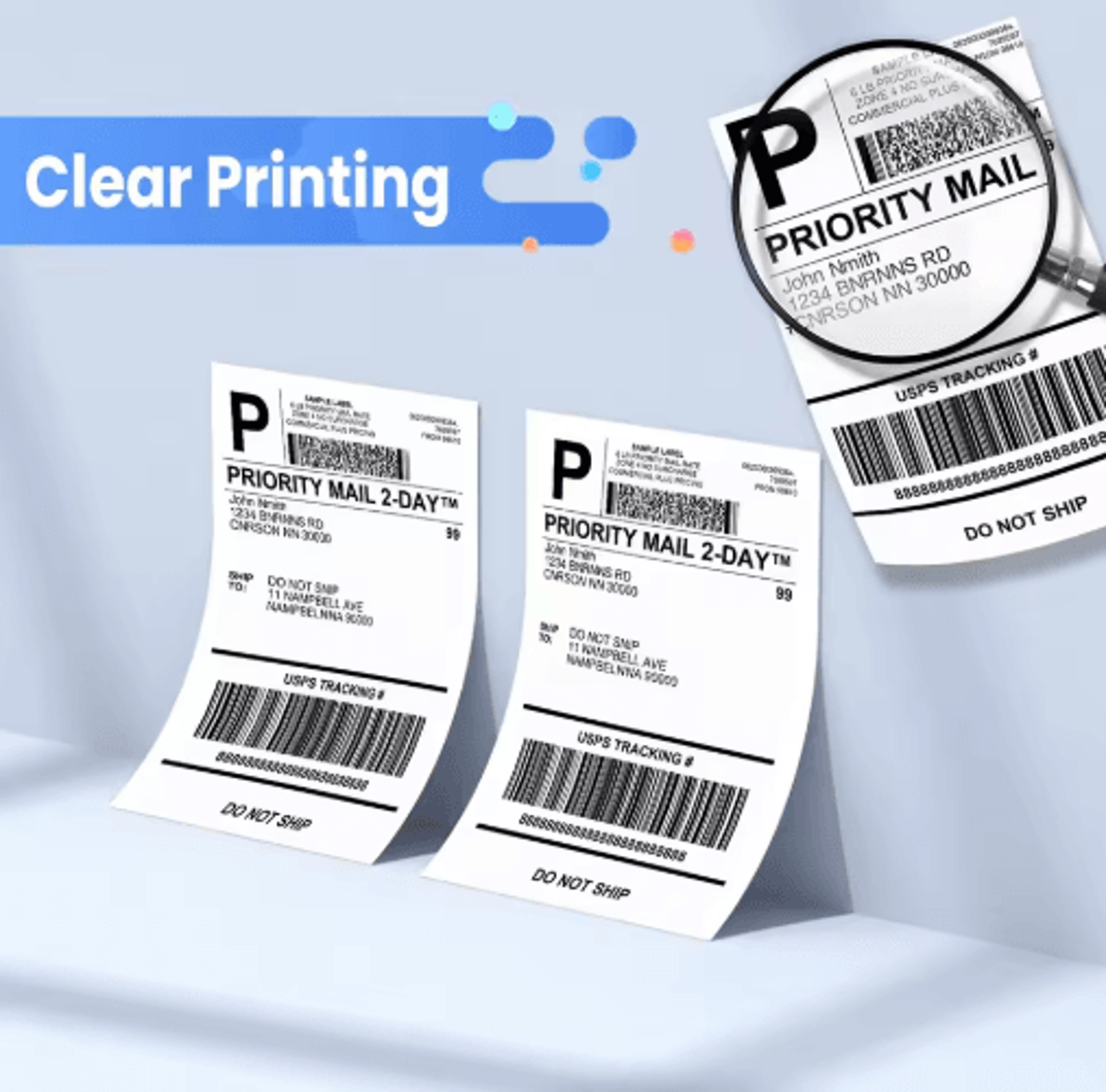 100x150mm Thermal Shipping Label Stickers  Adhesive Label Roll For PM241BTD520246S Printers 8