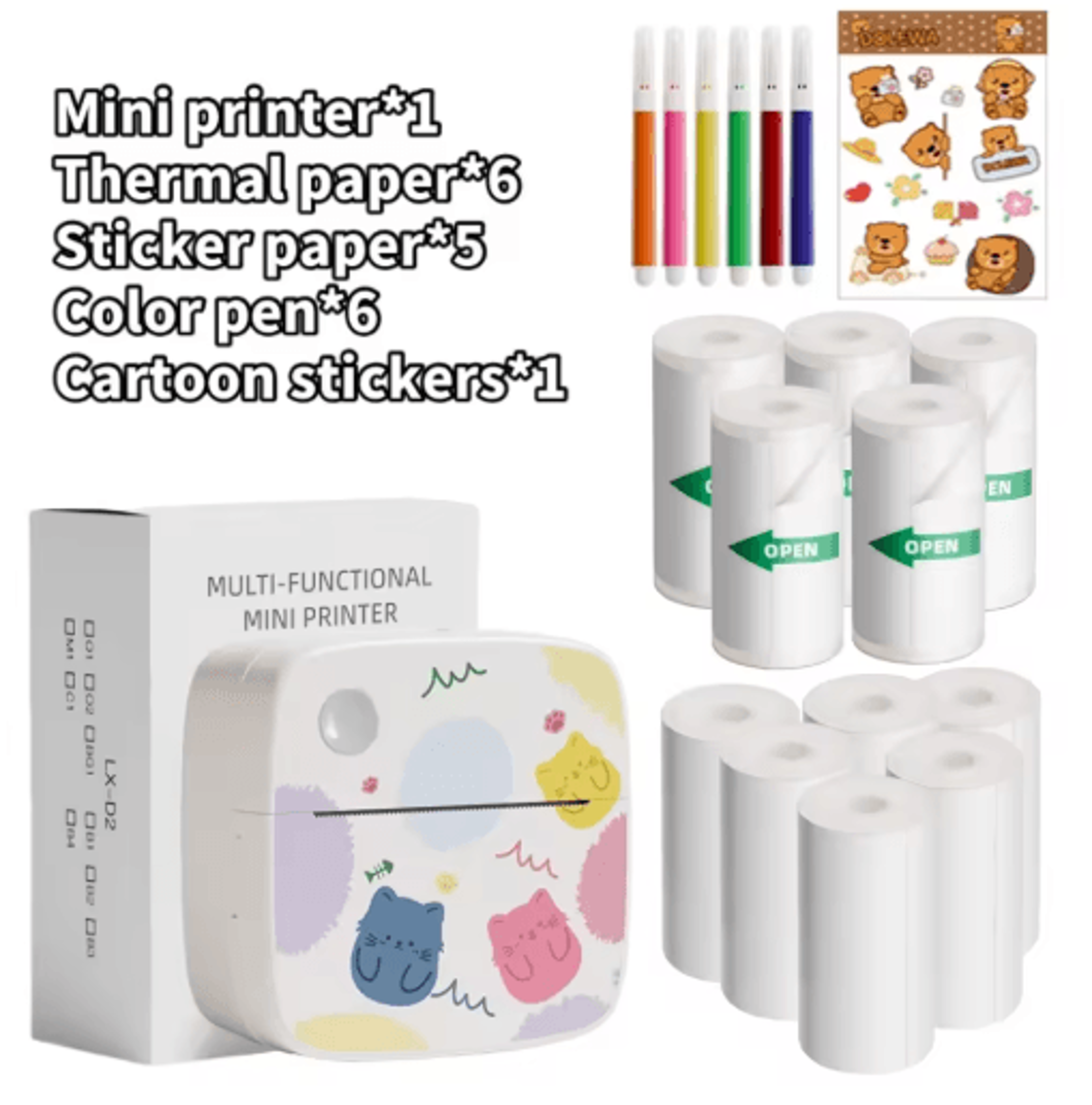 Portable Mini Thermal Label Printer  Inkless Sticker Maker For Photos  Notes 2
