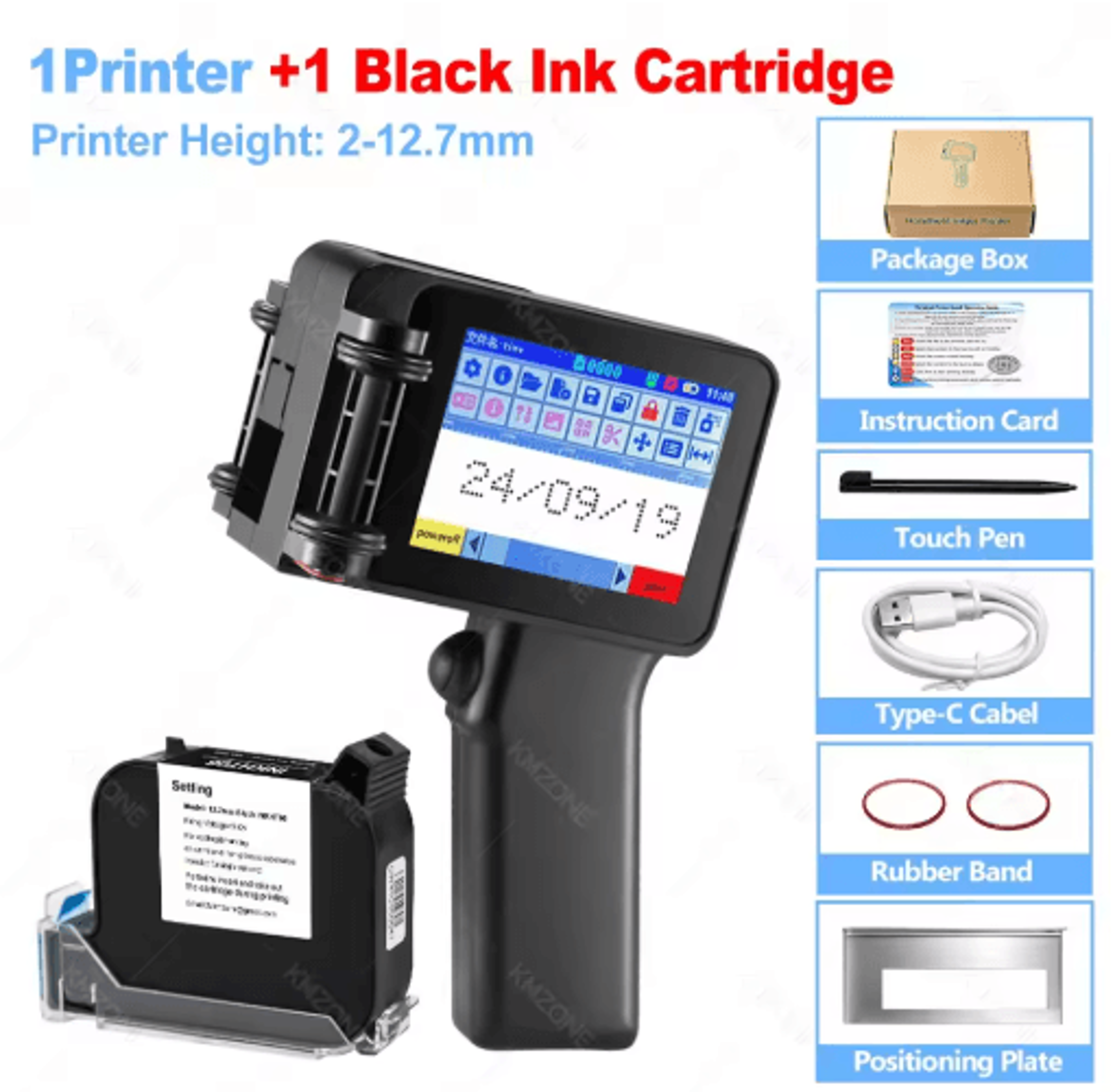 Mini Handheld Inkjet Printer  2127mm QR Code Barcode  Batch Coding Machine 2