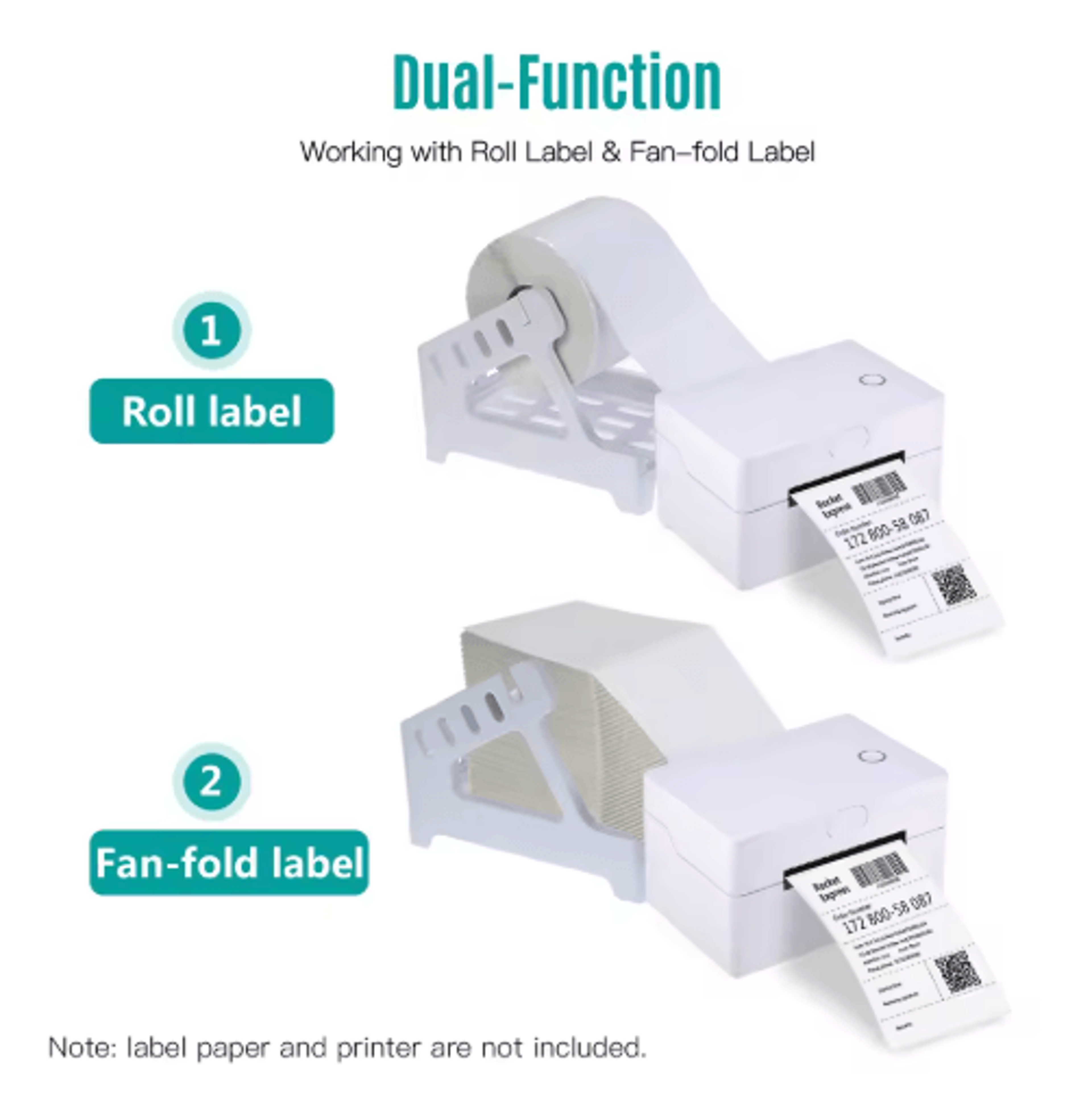 2in1 Shipping Label Holder  Desktop Dispenser For 4x6 Thermal Label Rolls  Fanfold Labels 1