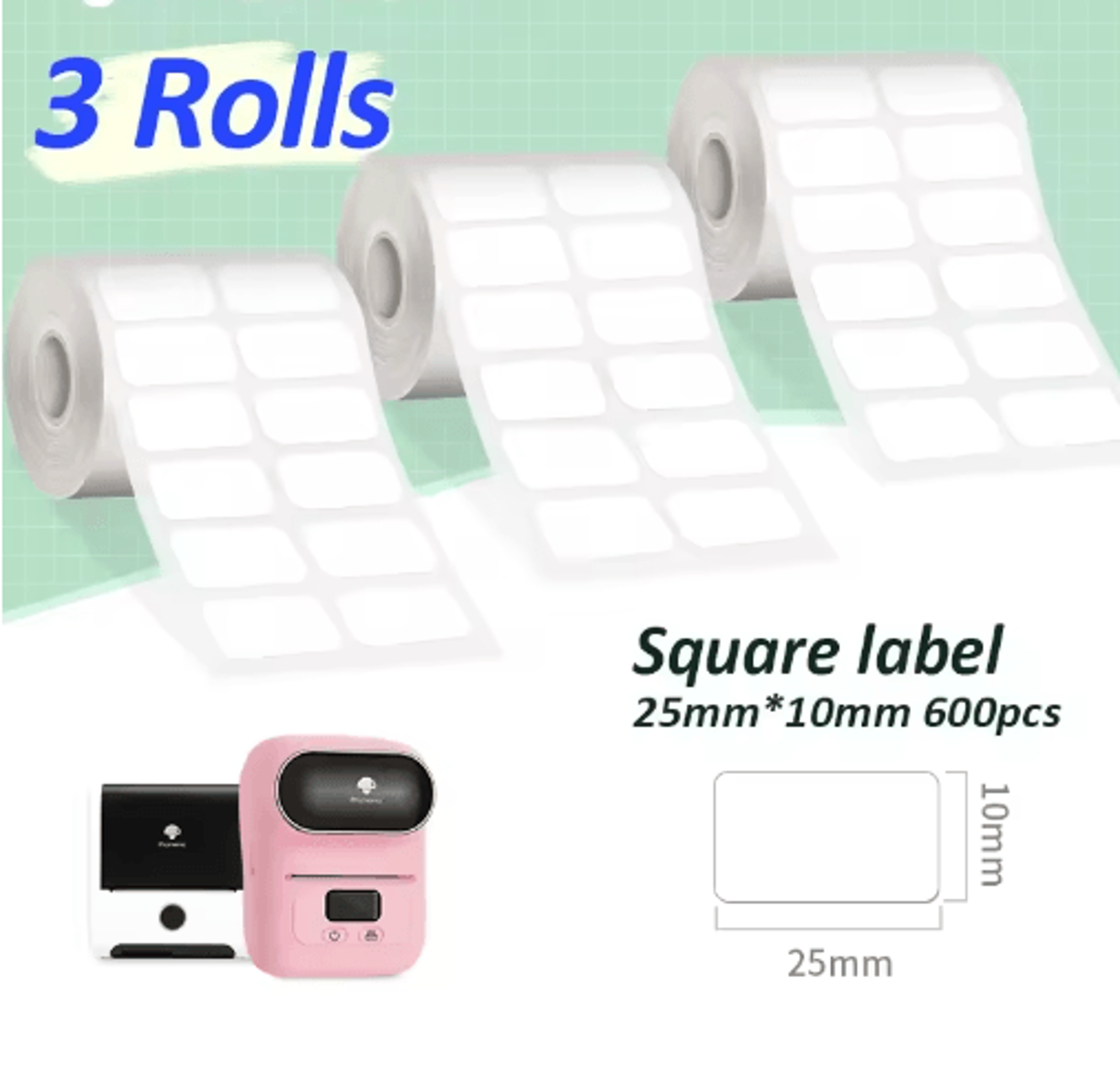 3 Rolls Transparent Thermal Sticker Labels  40x30mm Clear Barcode  Logo Printing Paper 4