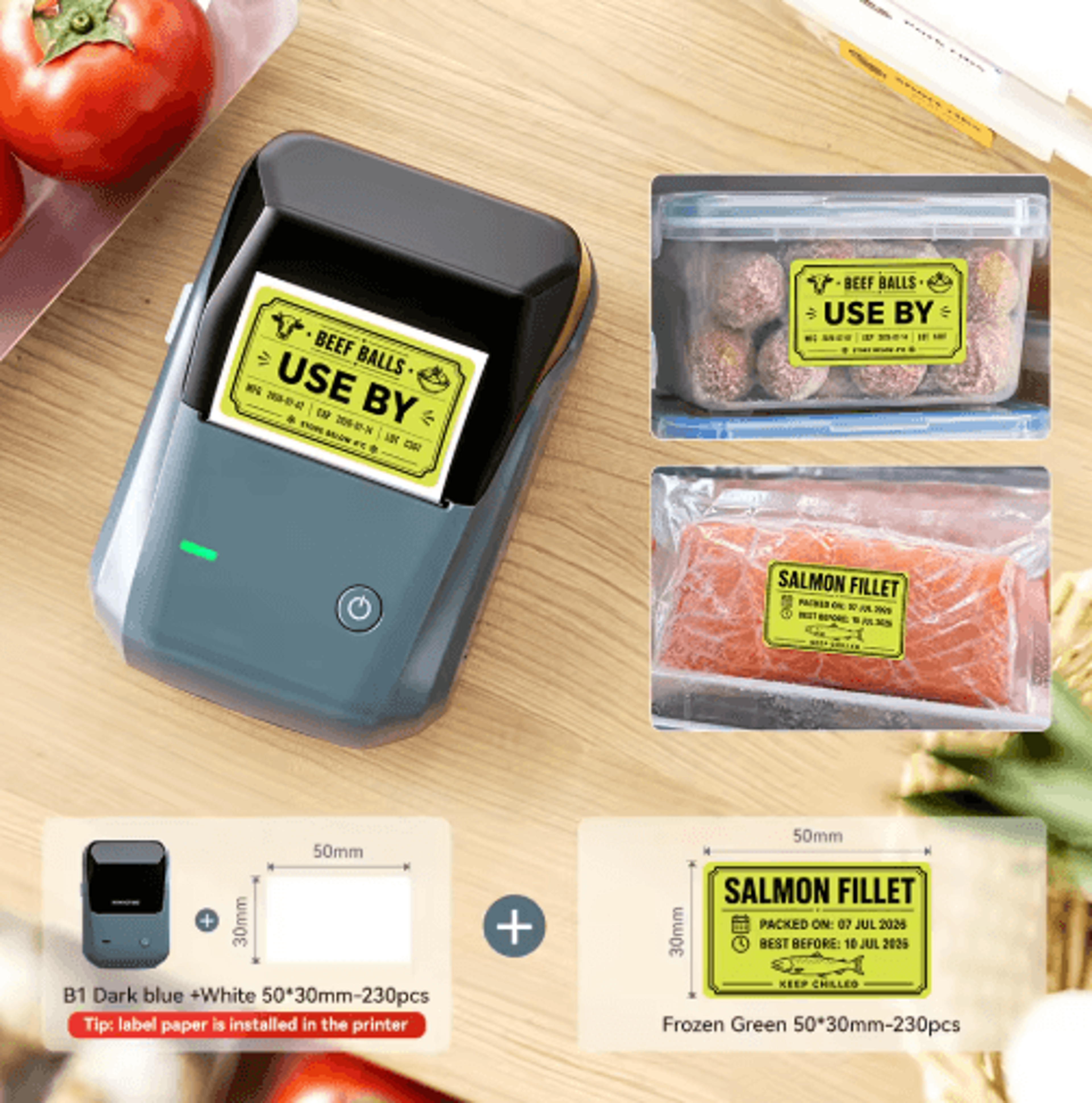 Wireless Bluetooth Label Maker  Freezer Labels For Kitchen  Food Storage 23