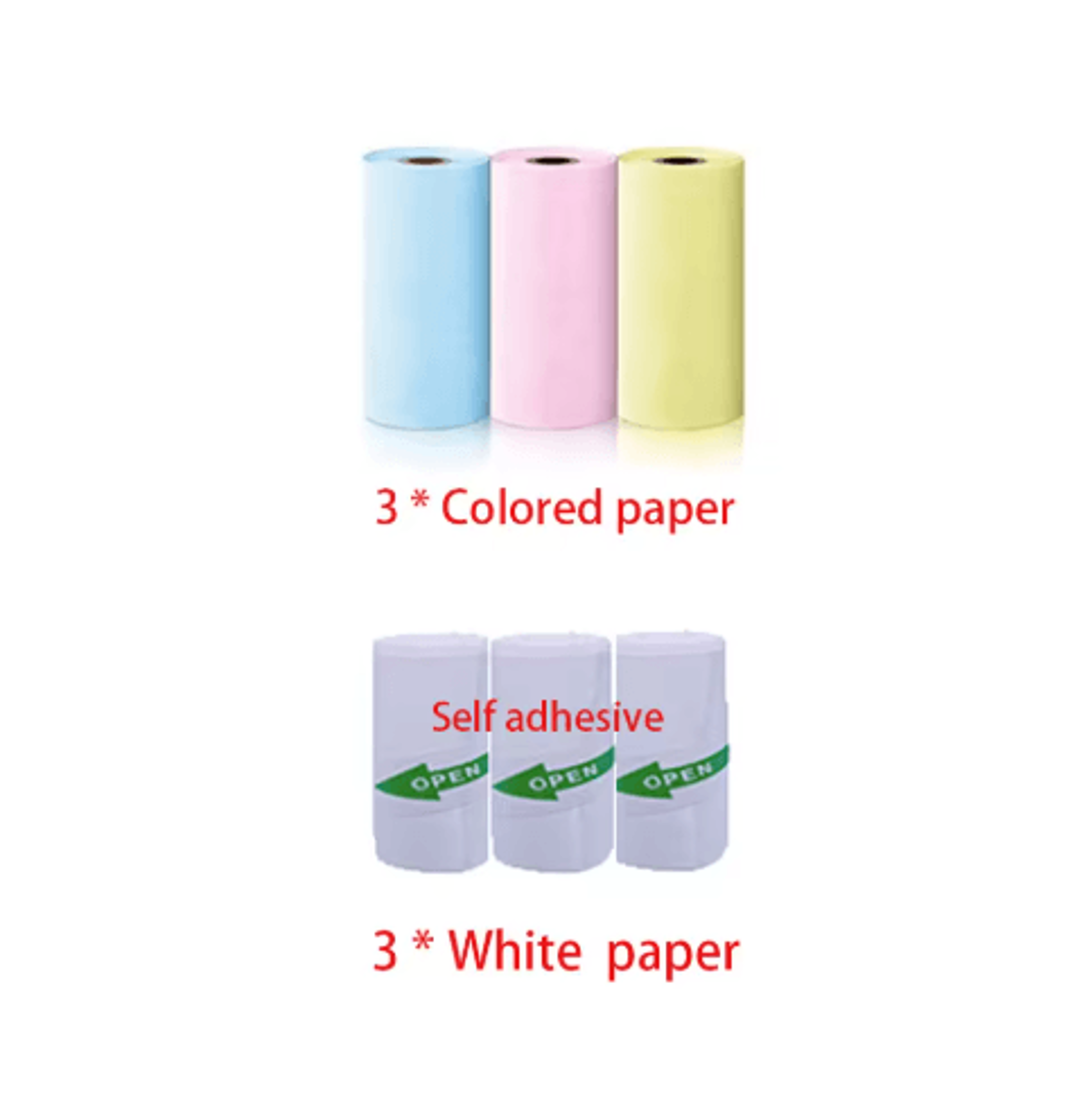 57mm SelfAdhesive Thermal Printer Paper  Inkless Sticker Paper For Mini Printers 2
