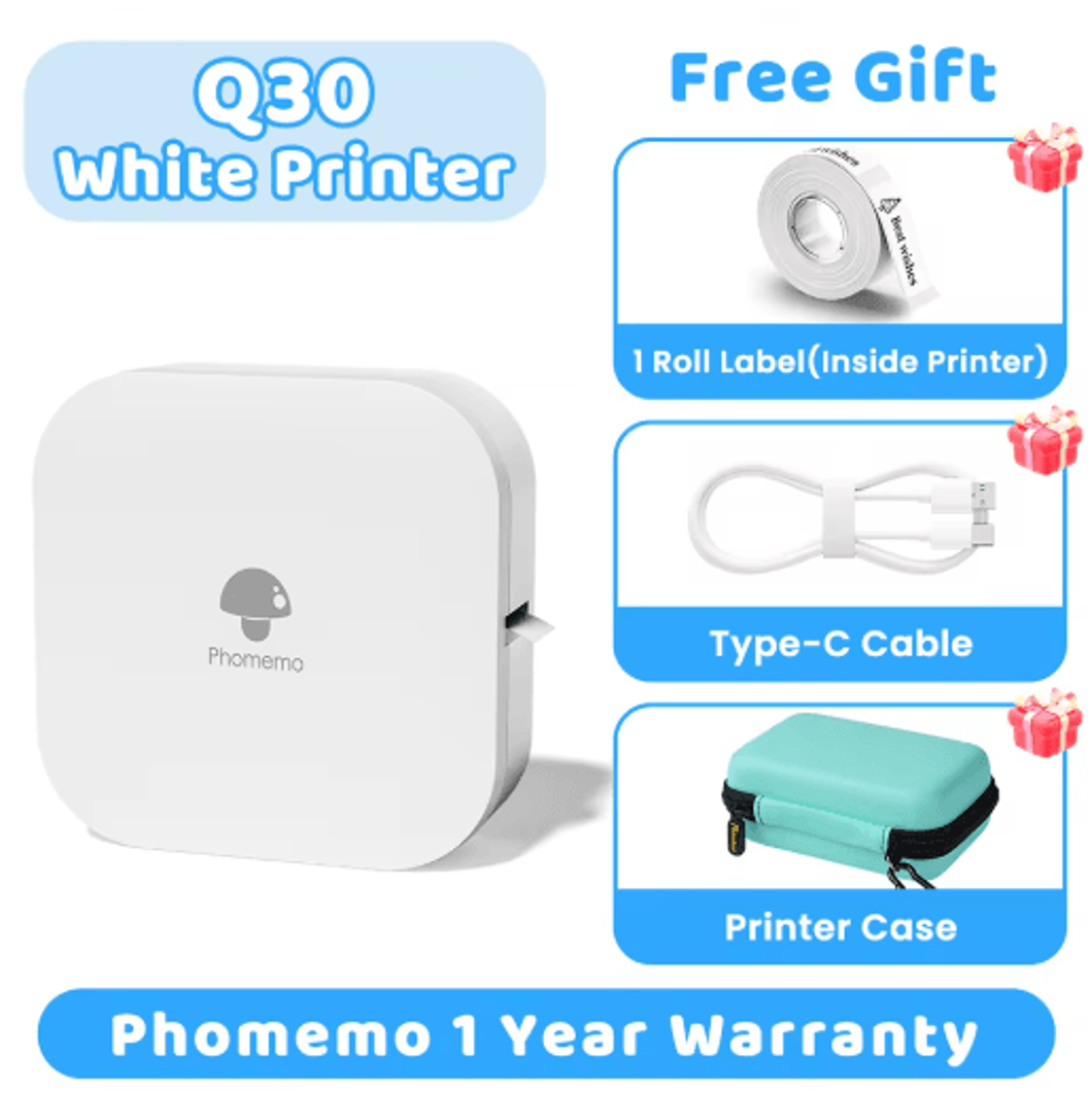 Q30 Wireless Mini Label Maker  Portable Thermal Sticker  Barcode Printer 2