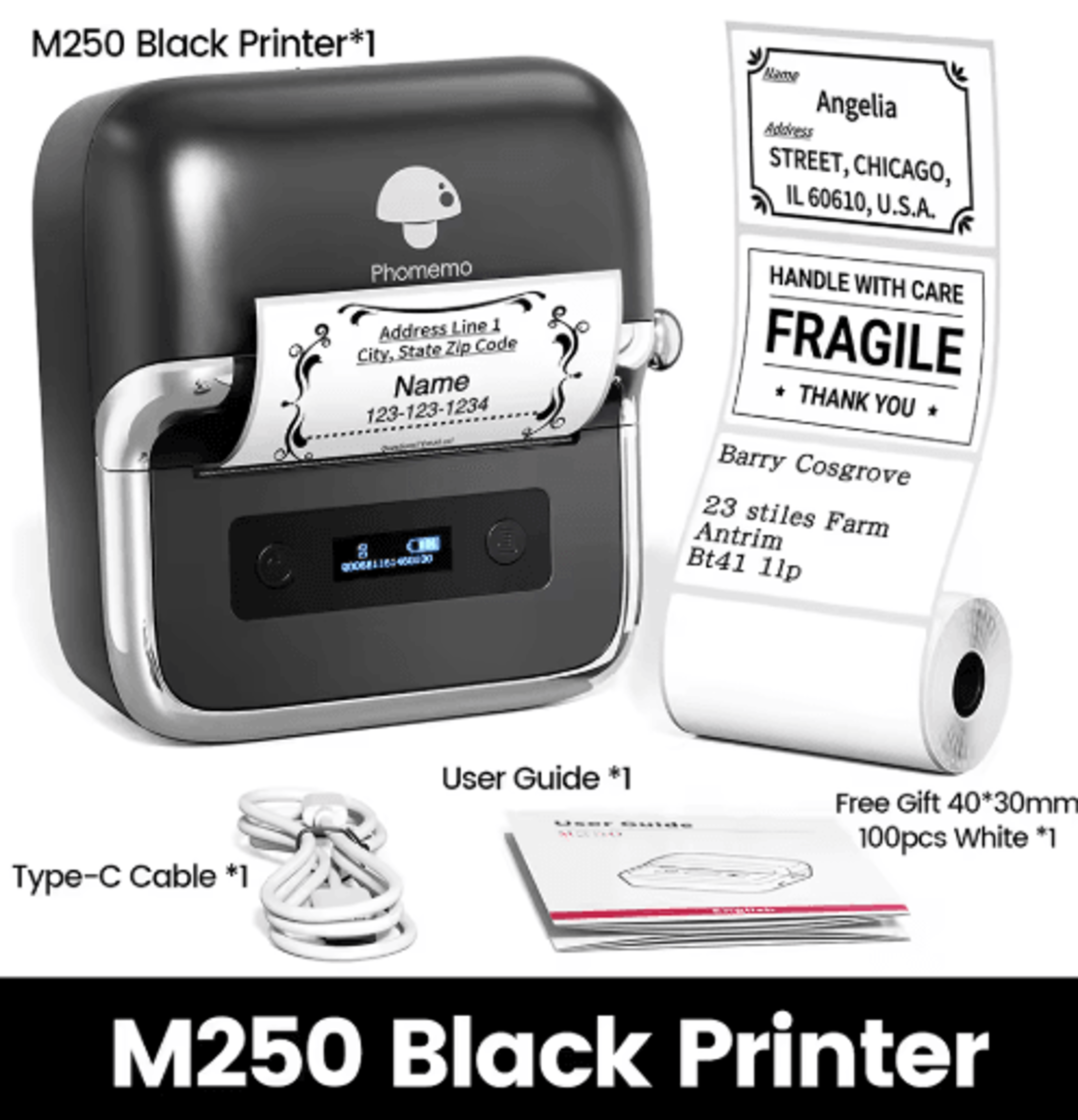 75mm Portable Thermal Label Maker  Upgraded Barcode  Sticker Printer 2