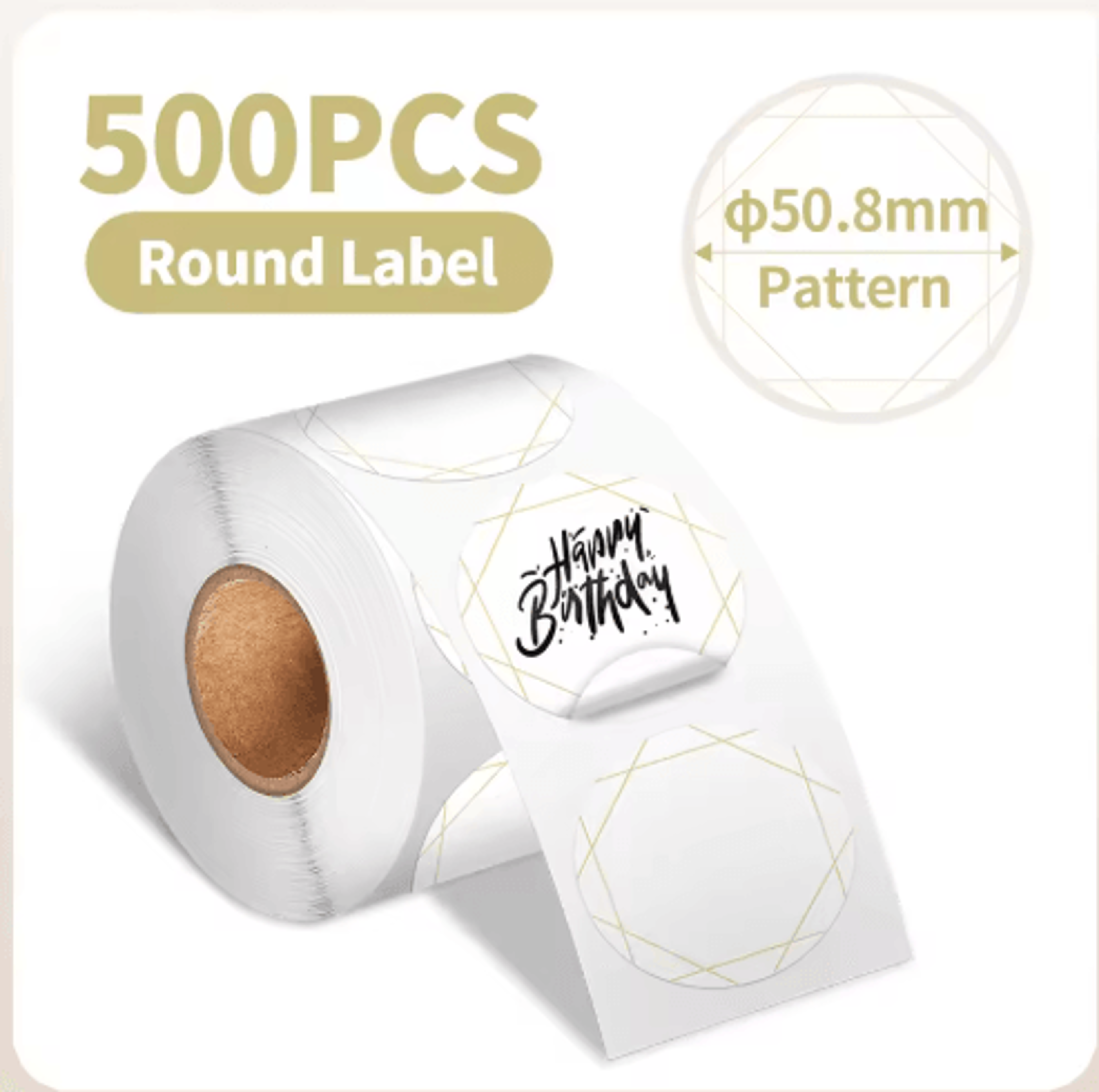 Waterproof Round Thermal Label Stickers  White Adhesive Label Paper For PM241 PM246S  D520 4