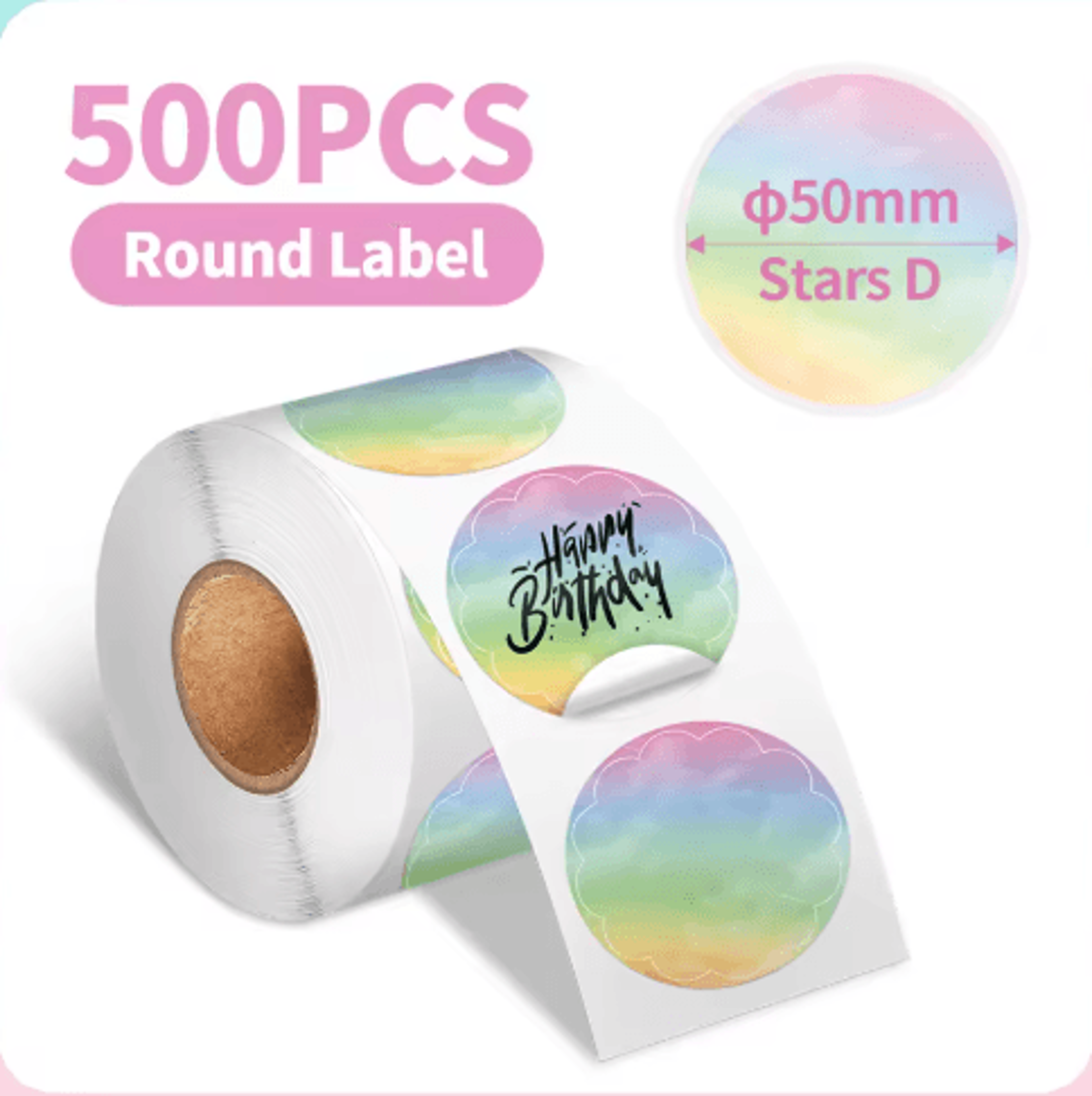 Waterproof Round Thermal Label Stickers  White Adhesive Label Paper For PM241 PM246S  D520 9