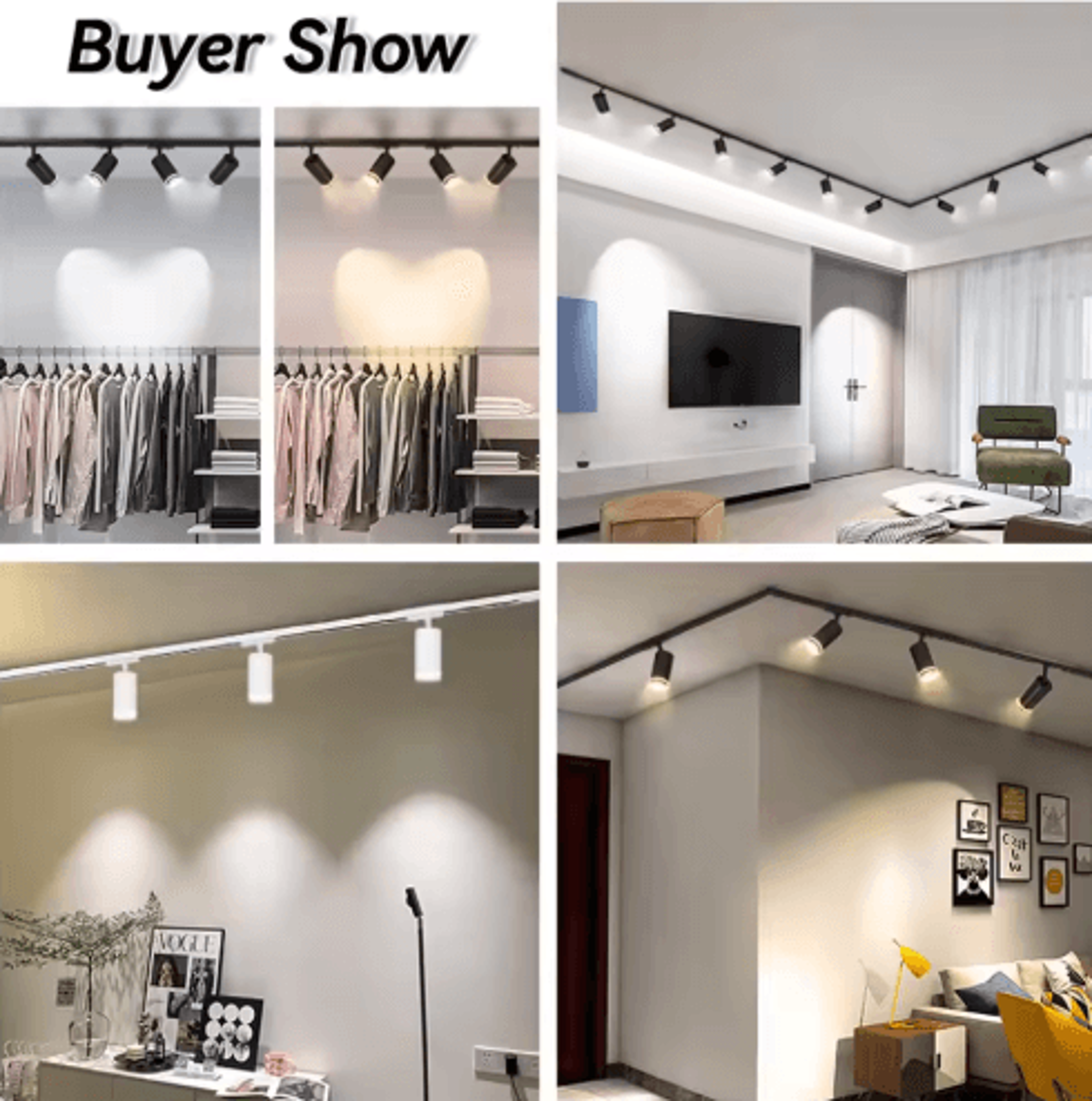 GU10 LED Track Spotlight  110V Adjustable Rail Ceiling Light For Home  Shop 12