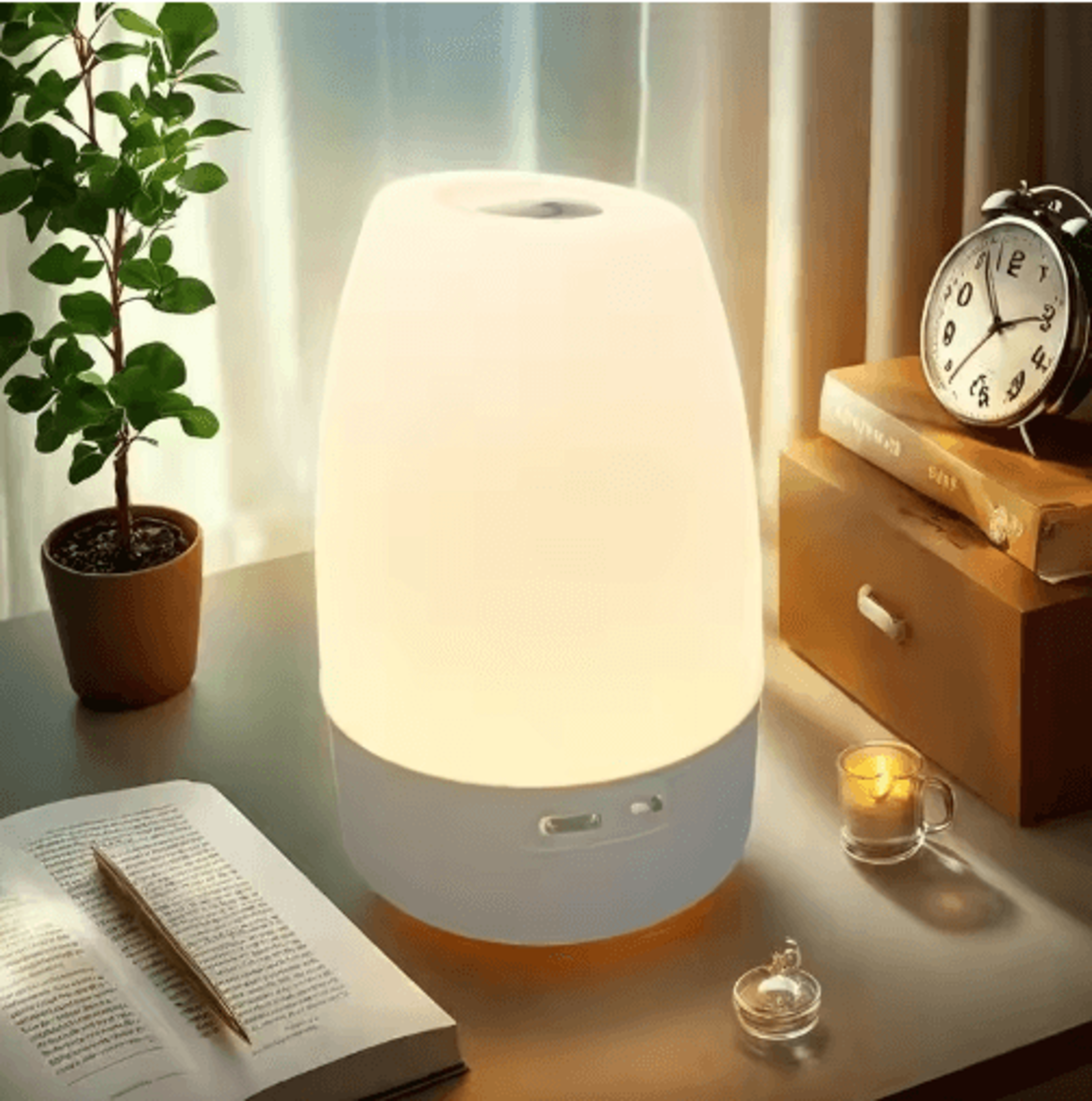 Rechargeable Touch LED Night Light  Dimmable 3Color Table Lamp With Remote Control 5