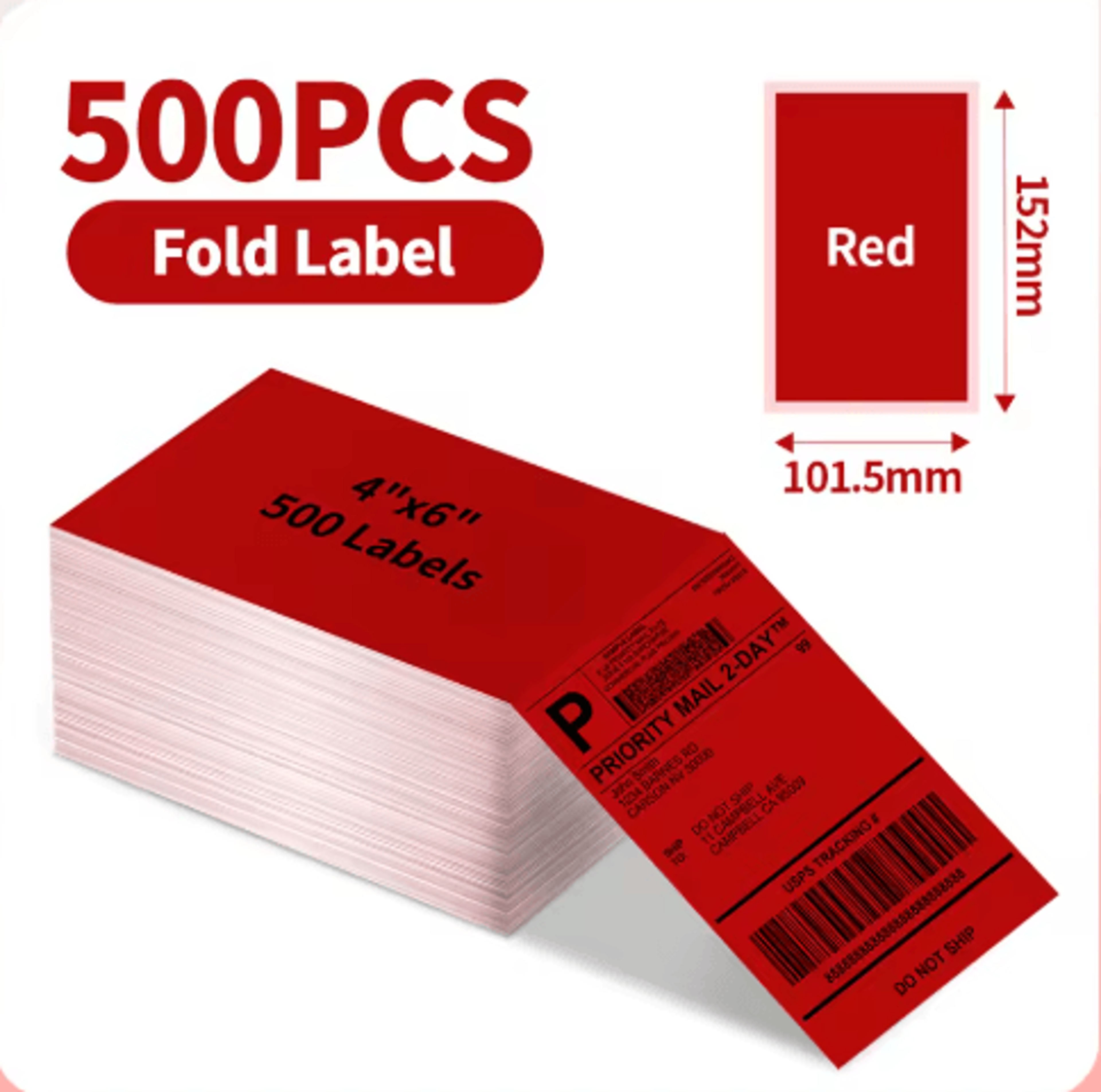 500PCS 4x6 Thermal Shipping Labels  FanFold Address Stickers For Phomemo Printers 2