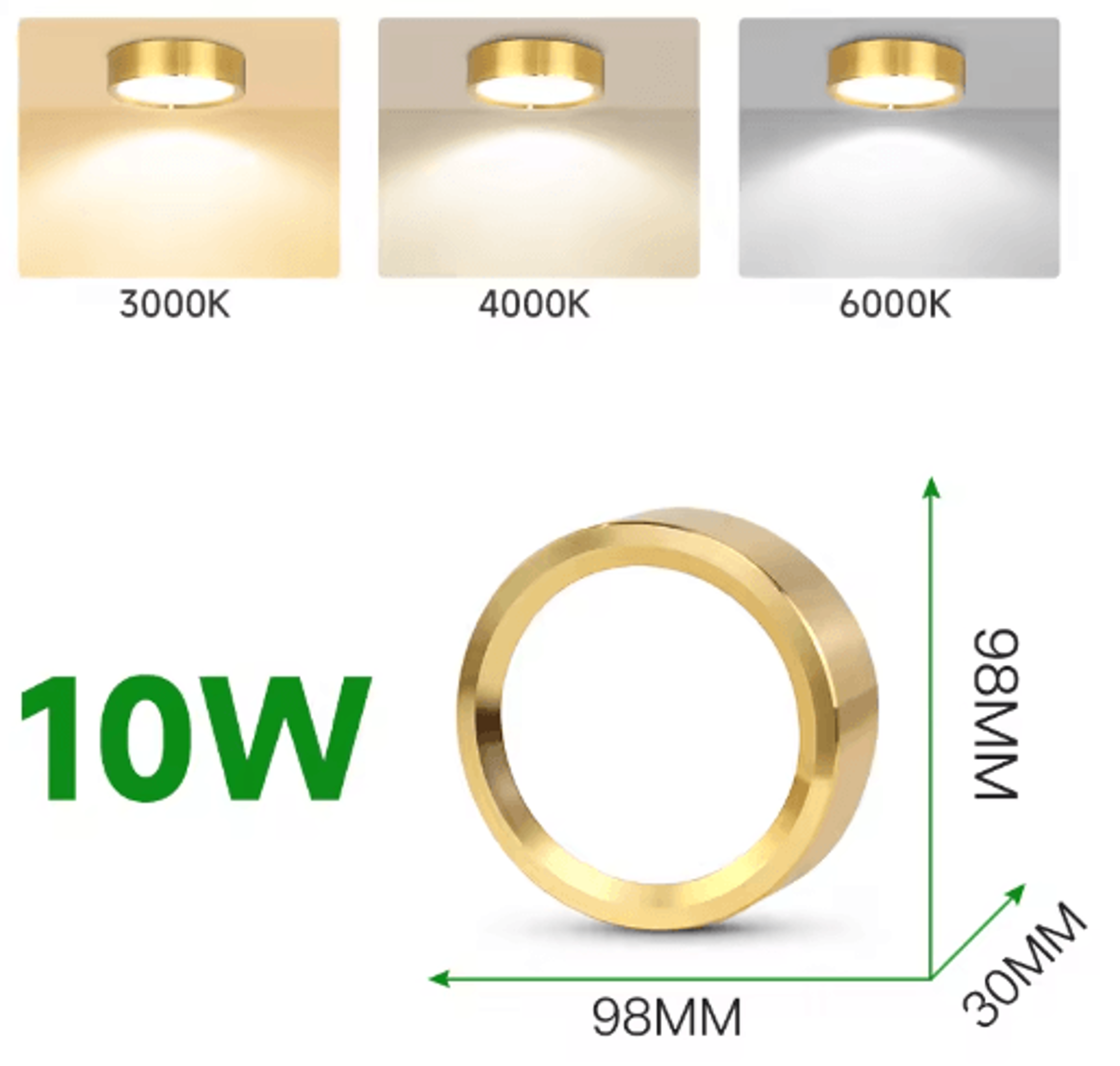 Gold LED Surface Mount Downlight  UltraThin 10W15W25W Ceiling Spotlight 1