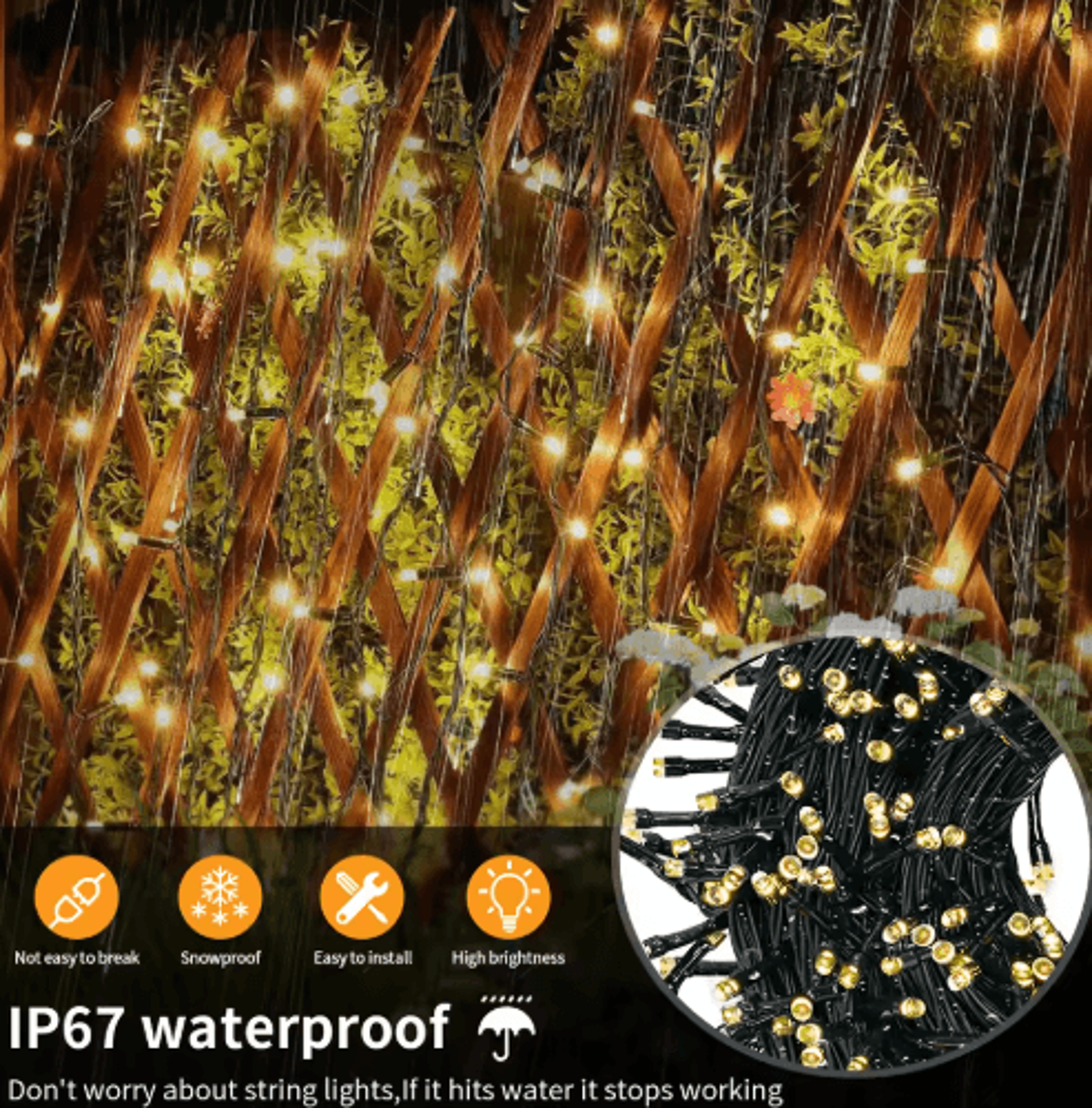 Solar LED Fairy String Lights  Waterproof 10100m Outdoor Garden  Christmas Lights 8