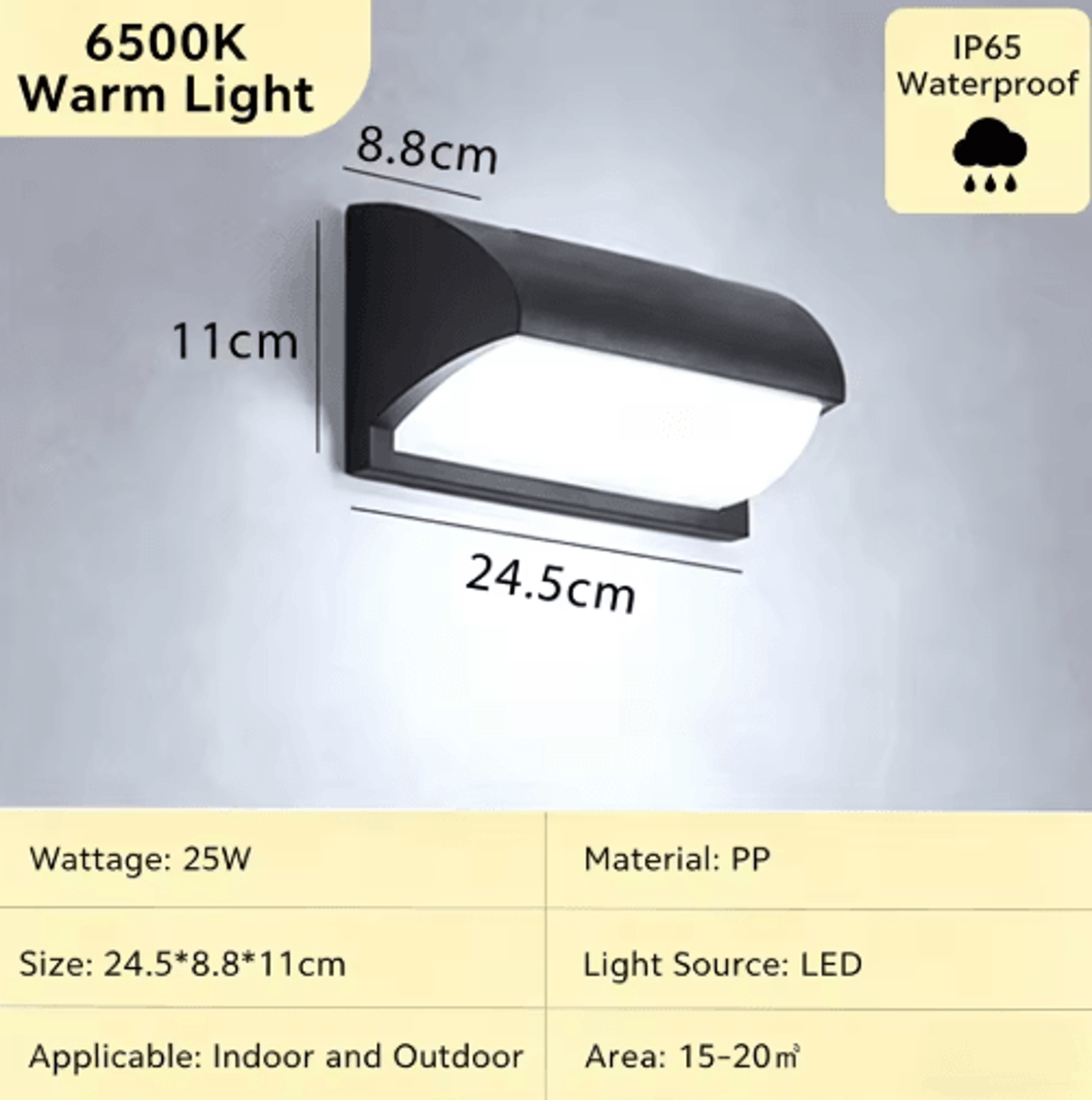 Waterproof Outdoor LED Wall Lamp  Modern 110V220V Porch  Garden Light 6