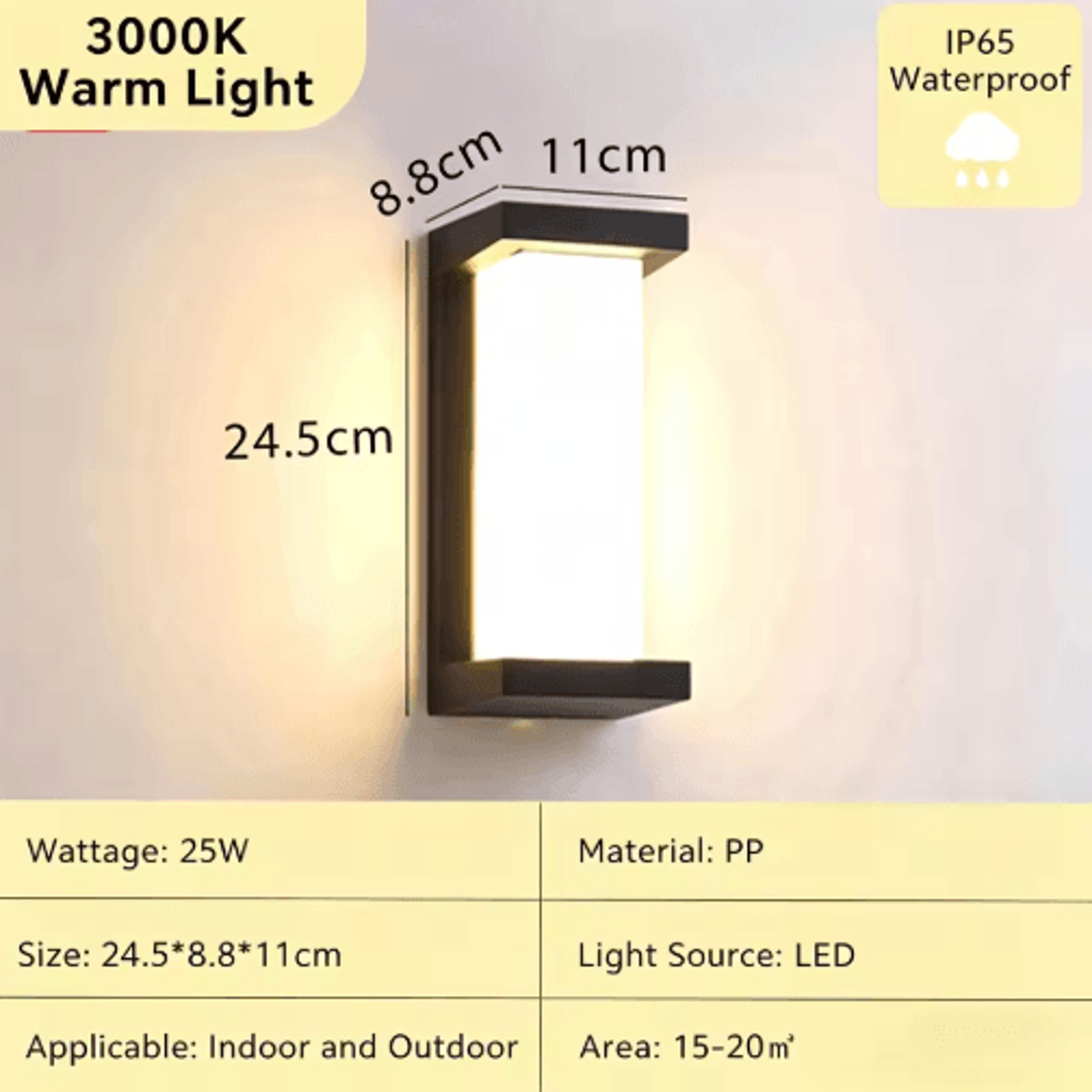 Waterproof Outdoor LED Wall Lamp  Modern 110V220V Porch  Garden Light 8