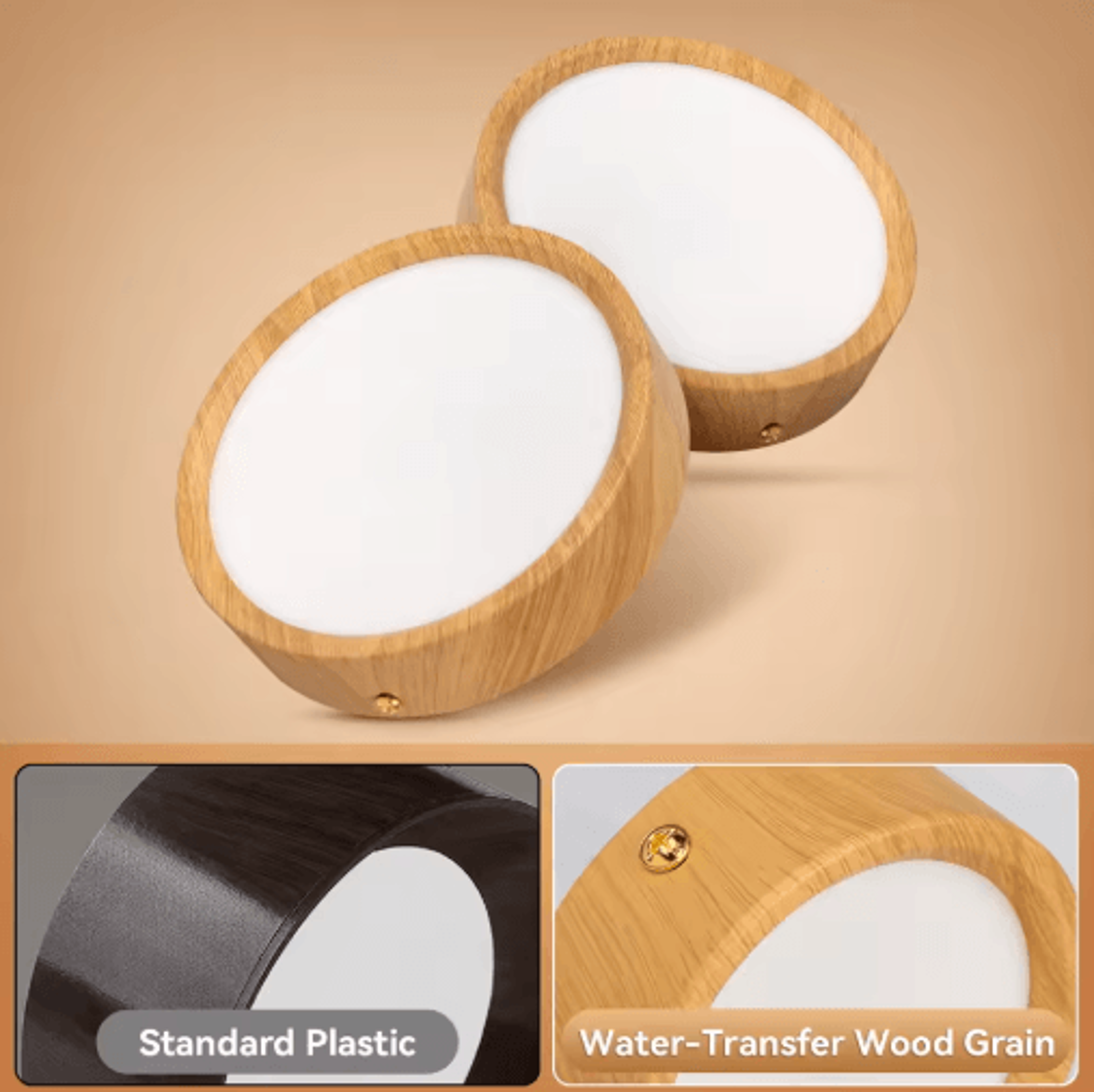 Wood Grain LED Ceiling Downlight  UltraThin Foldable Surface Mount Spotlight 0