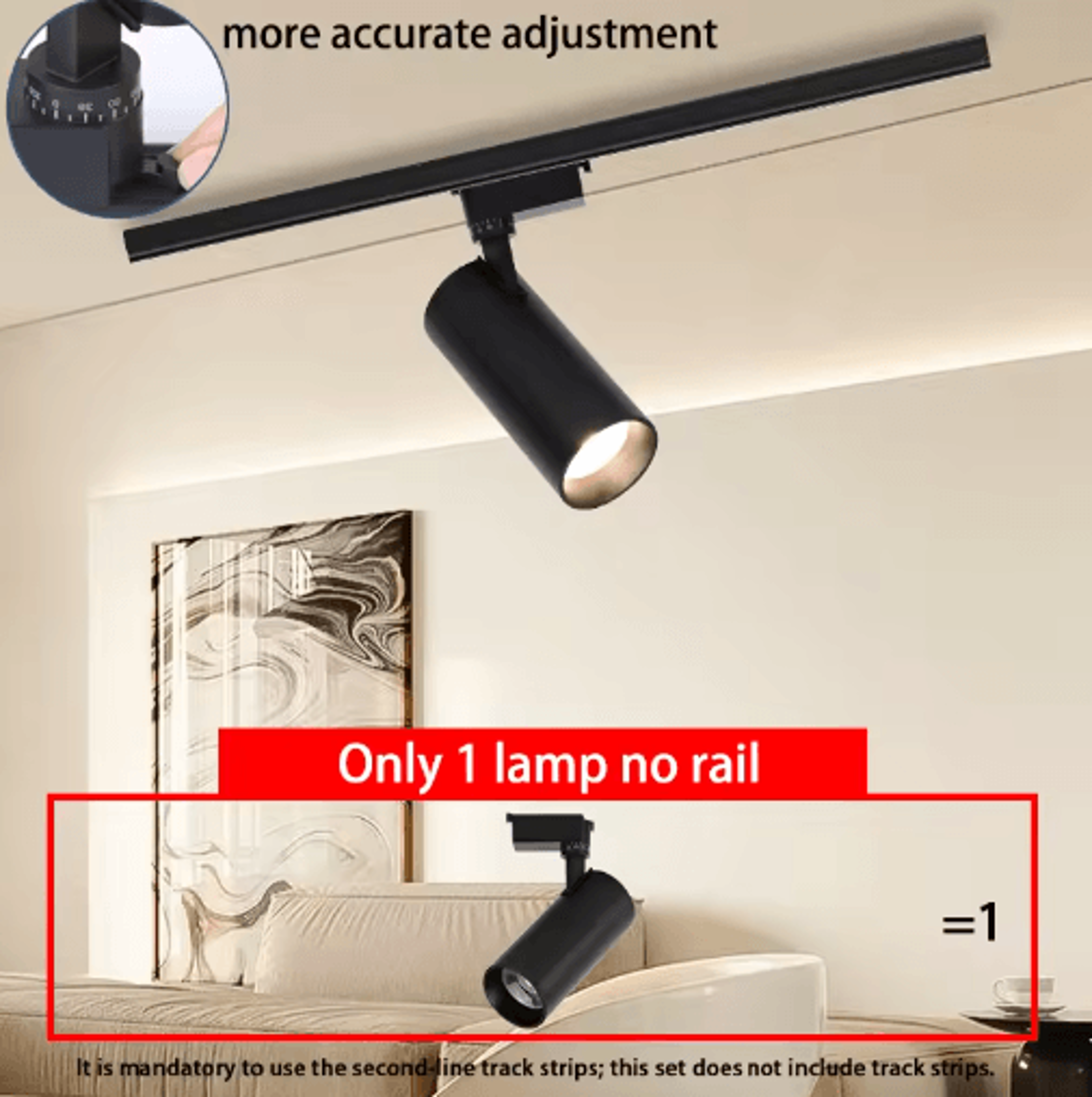 LED Track Lighting Set  Adjustable Ceiling Rail Spotlights With Scale Markings 9