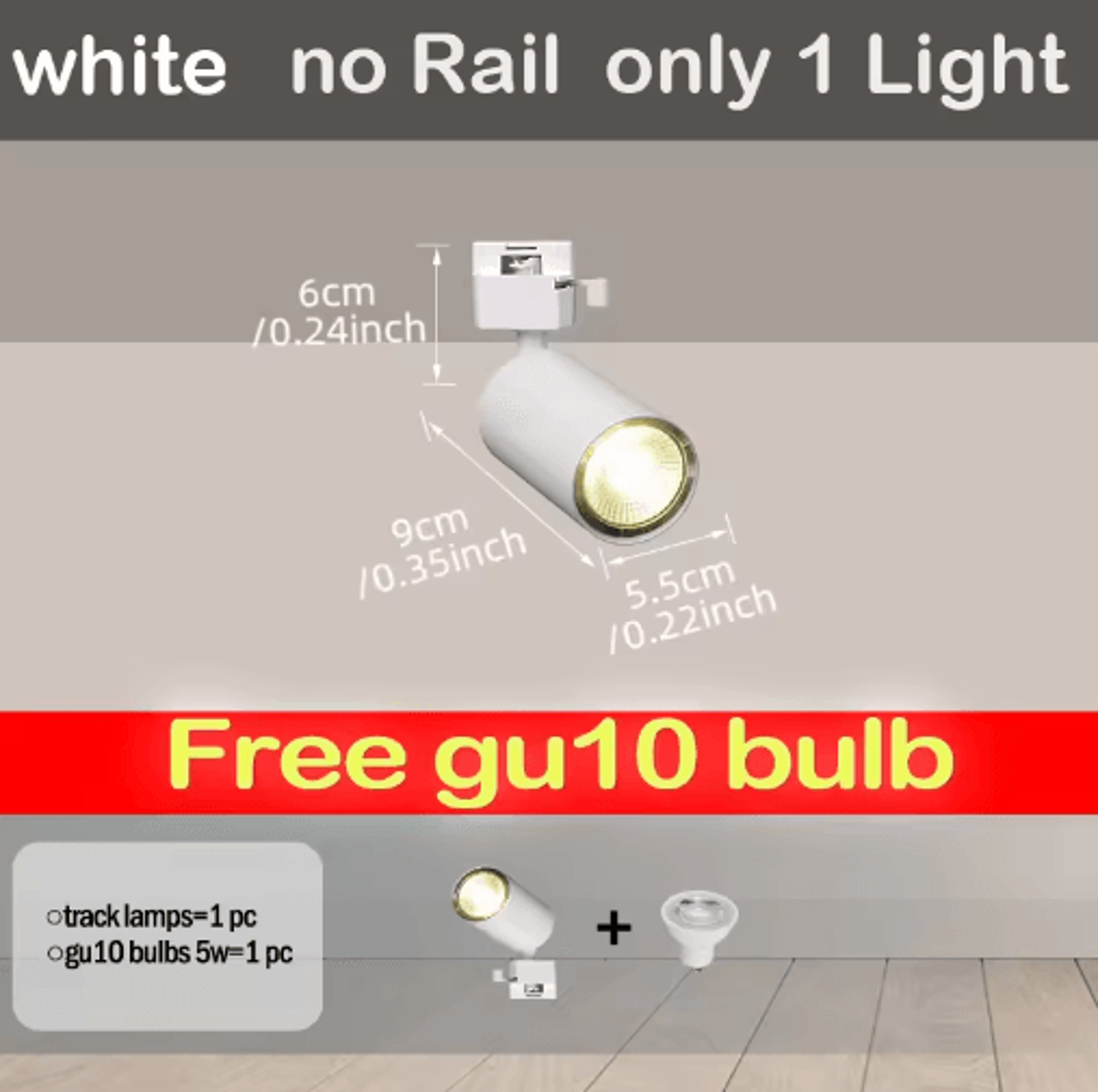 GU10 Dimmable LED Track Light  110V Smart Home Ceiling Rail Spotlight 7