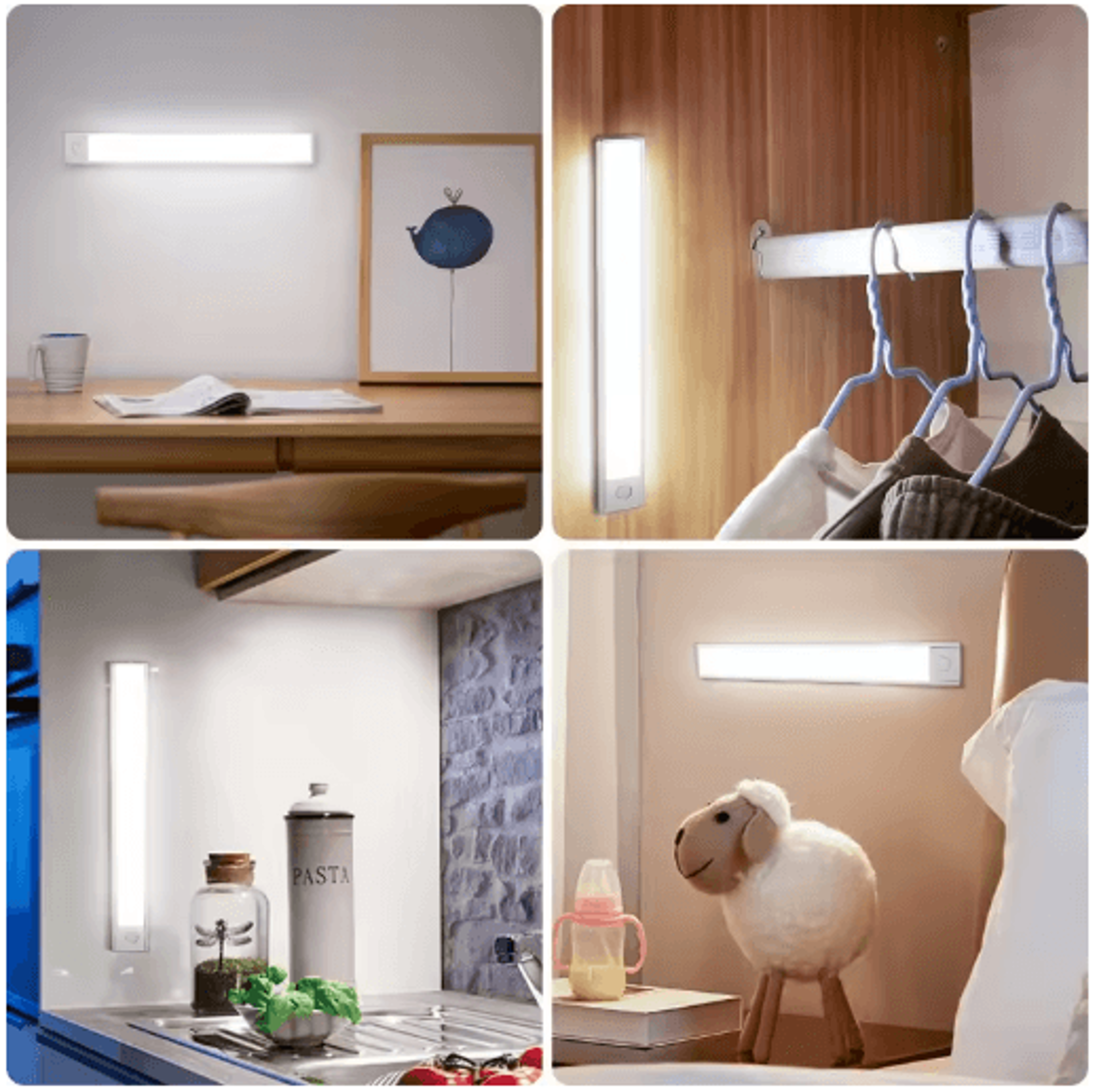 USB Rechargeable Motion Sensor Cabinet Light  Dimmable LED Kitchen  Closet Lamp 4