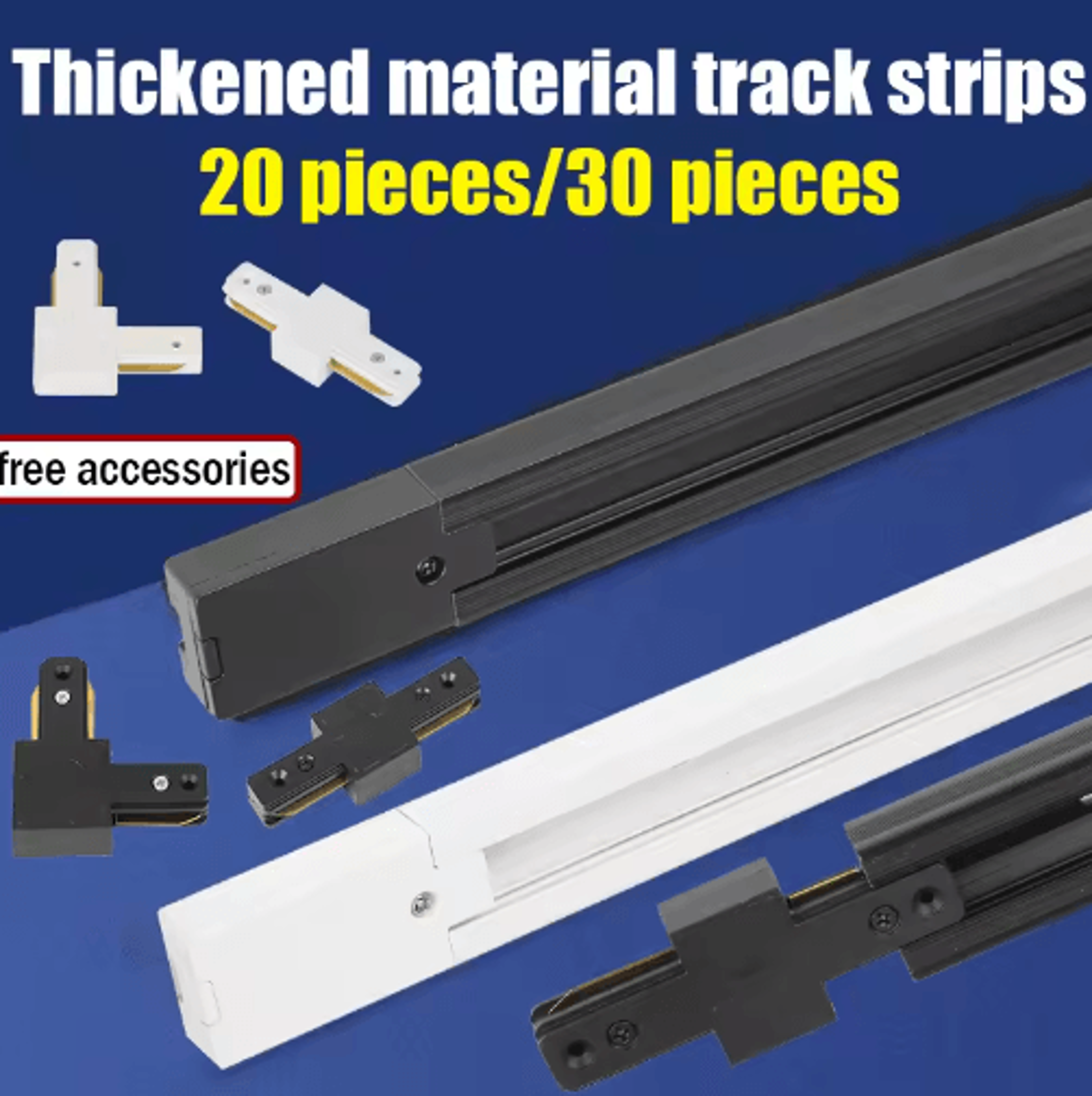 20PCS LED Track Rail Kit  05M1M Spotlight Rails  Connectors For Ceiling Lighting 0