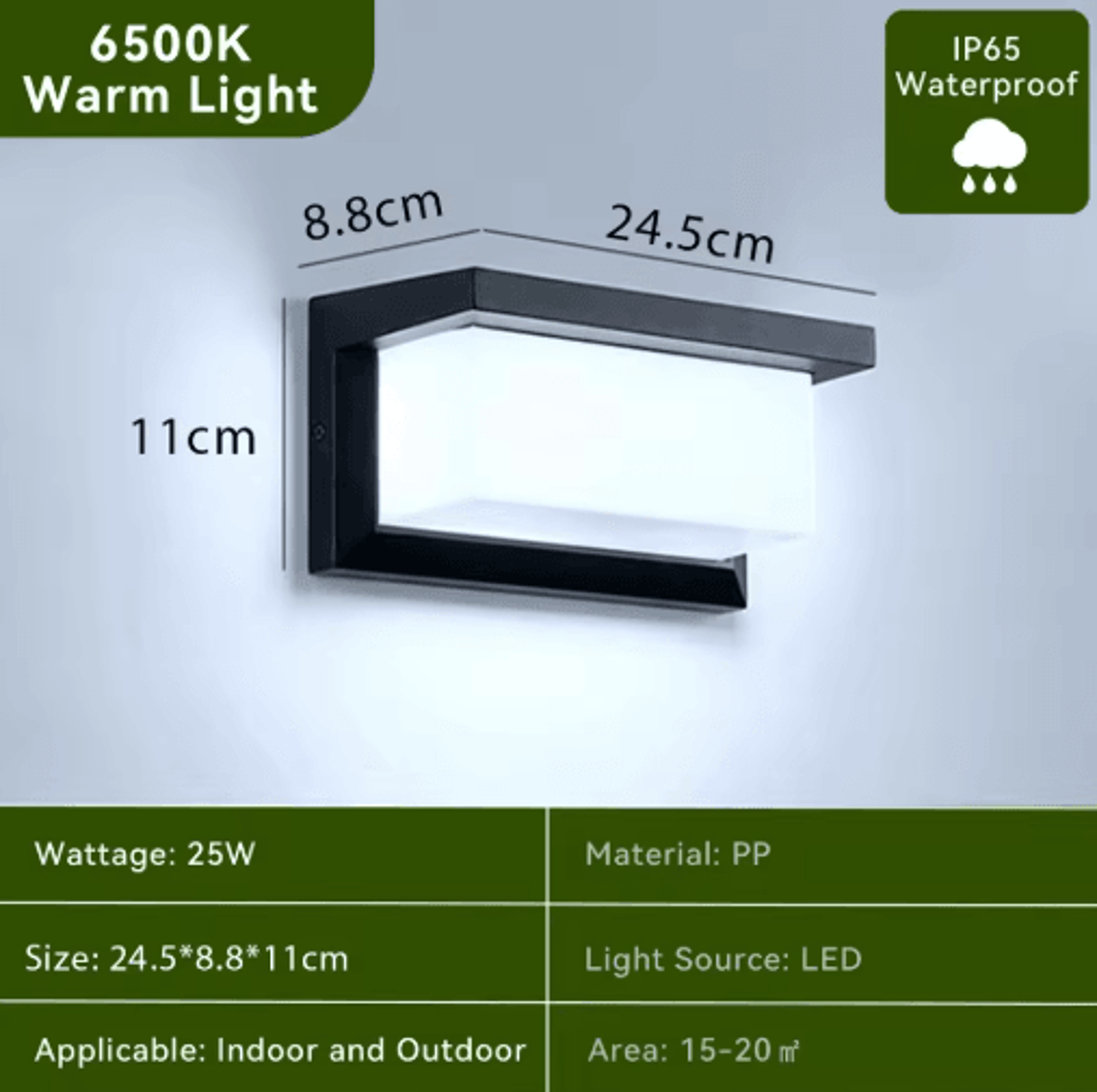 Waterproof Outdoor LED Wall Light  110V To 220V Modern Porch  Garden Lamp 6