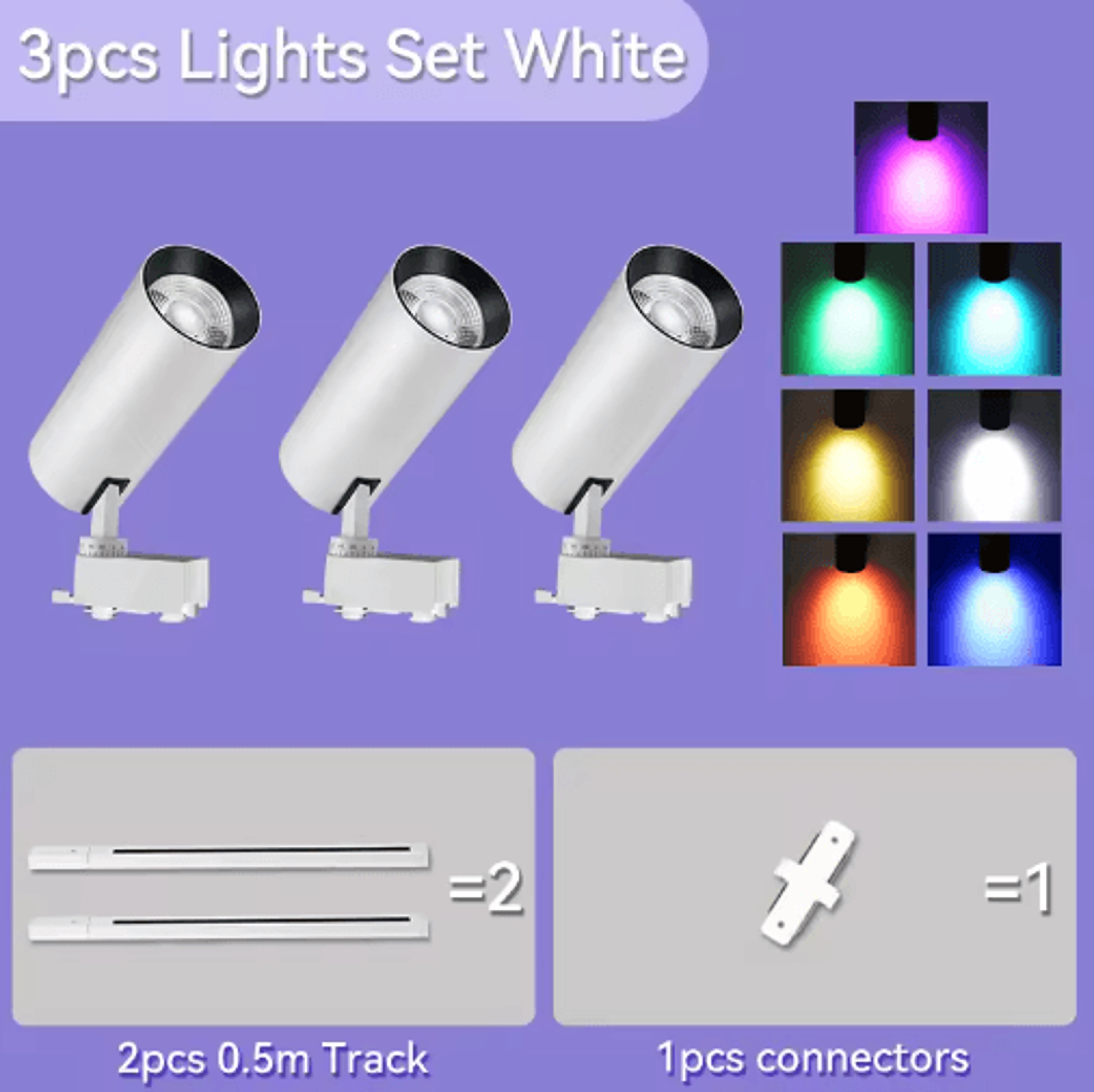 RGB LED Track Spotlight  Colorful Disco  Stage Ceiling Light 11