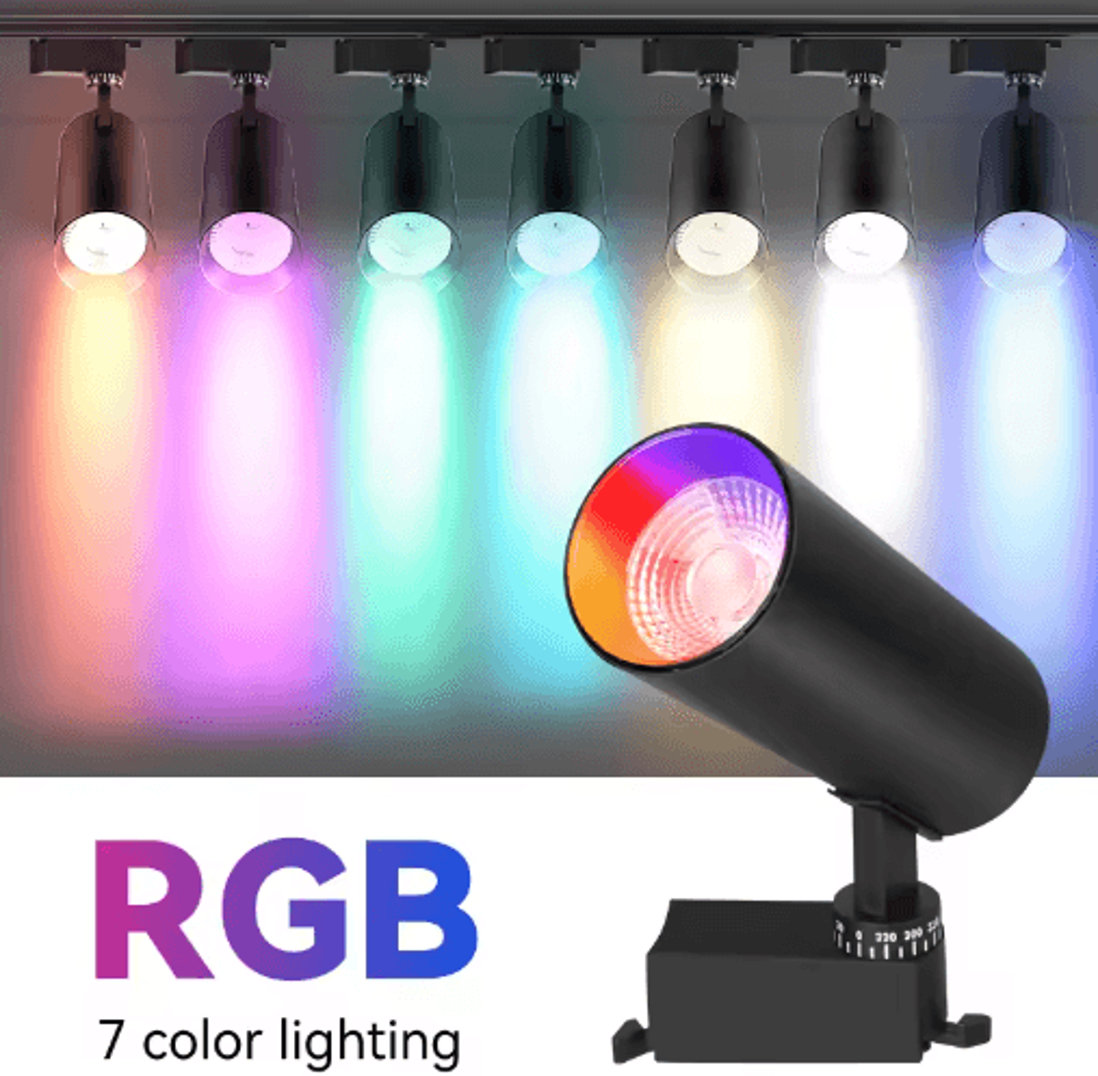 RGB LED Track Spotlight  Colorful Disco  Stage Ceiling Light 19