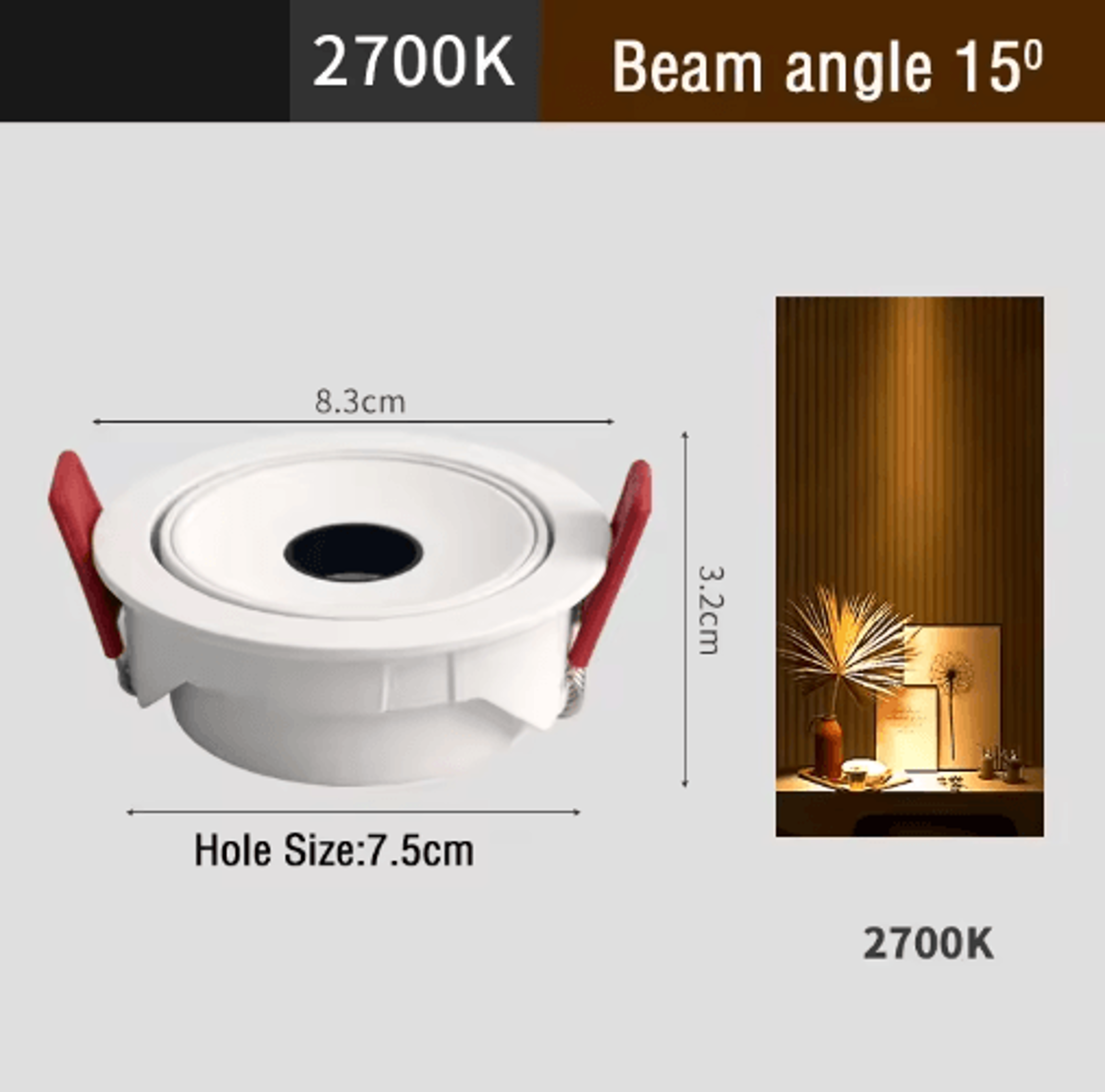UltraThin Recessed LED Spotlight  3815 Narrow Beam Ceiling Light 2