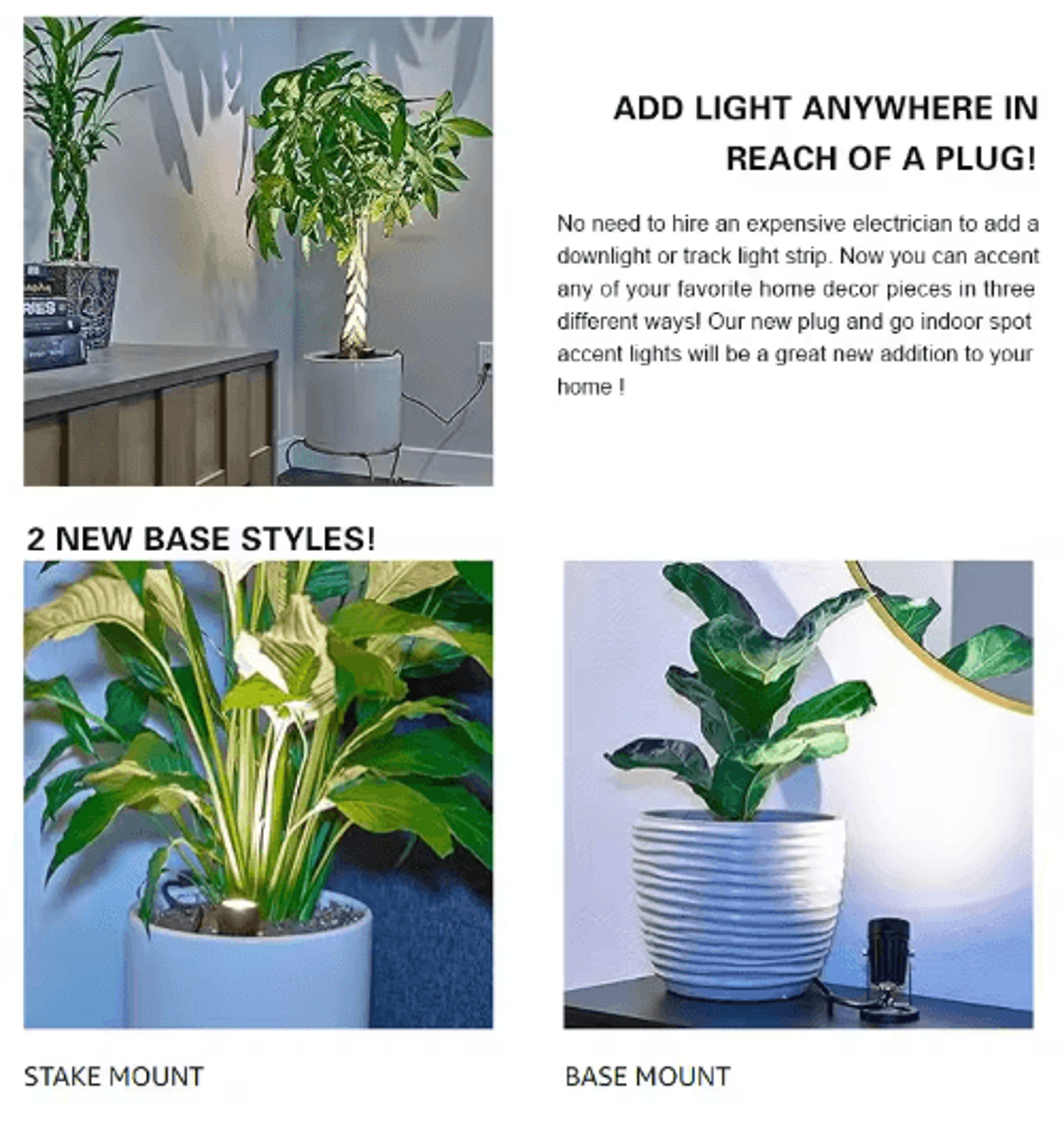 5W USB LED Plant Spotlight  Dimmable Indoor Uplight For Home Decor 4