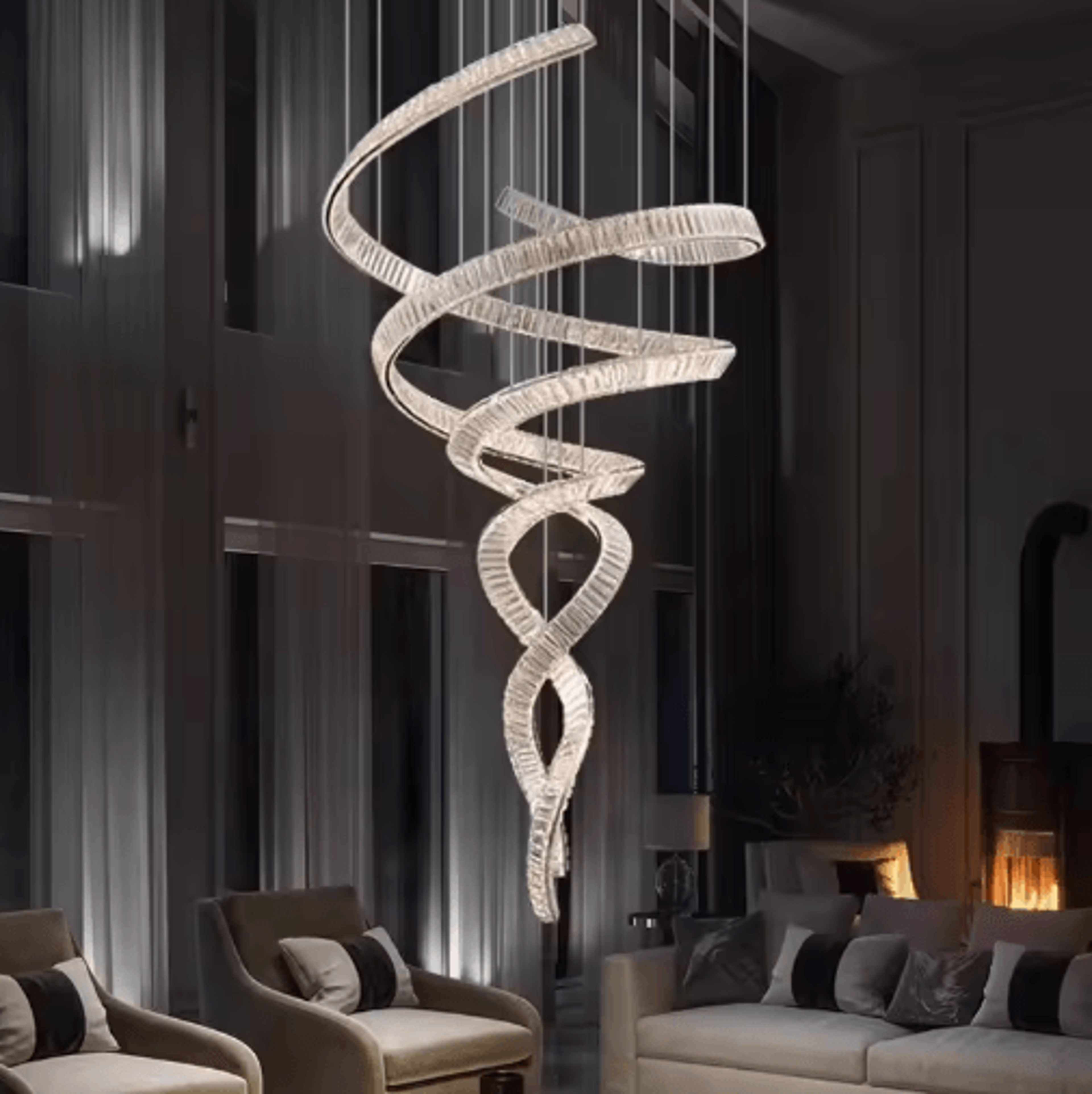 Modern LED Pendant Chandelier  Elegant Hanging Ceiling Light For Living  Dining Rooms 11