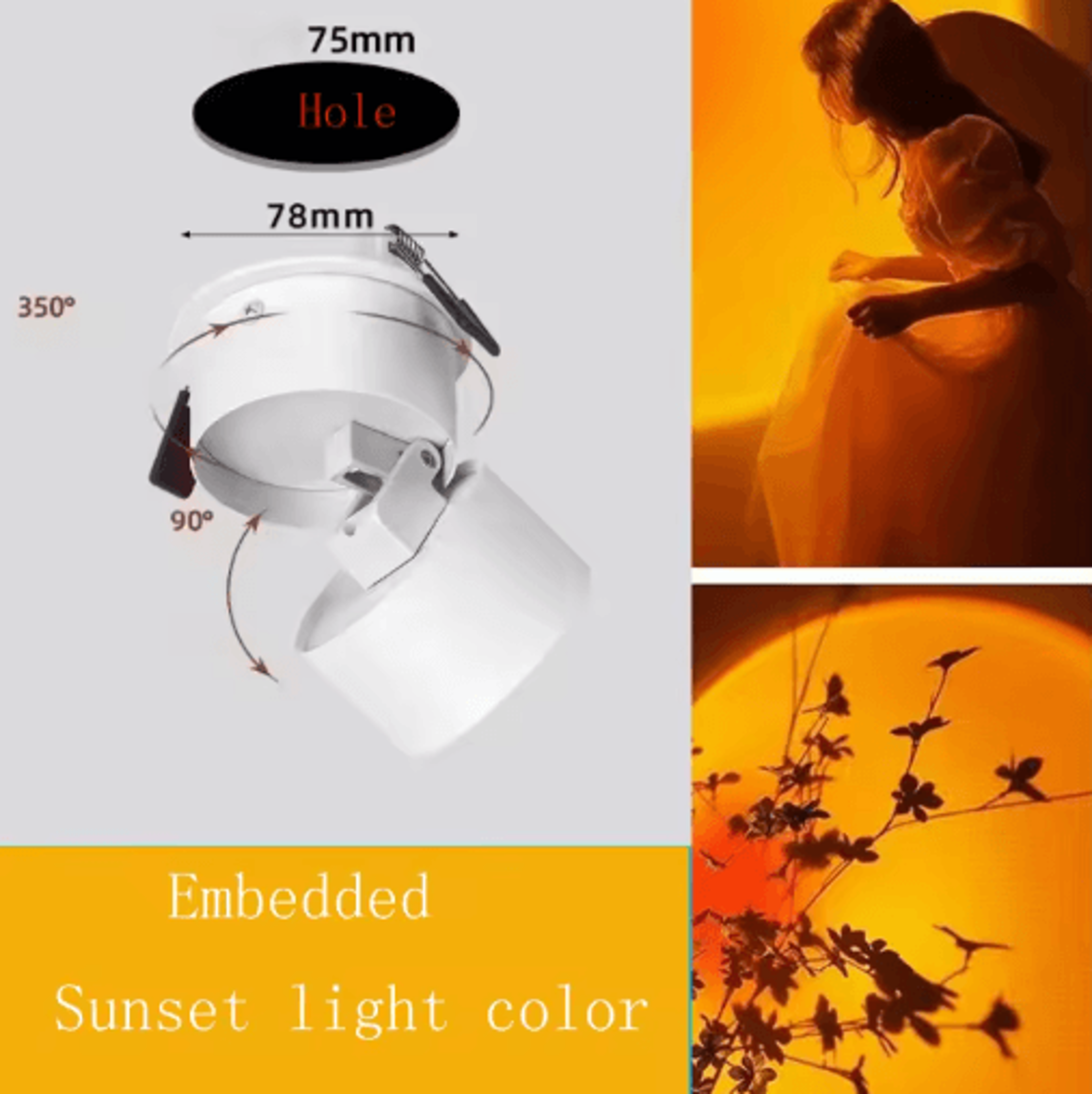 Modern LED Sunset Spotlight  Adjustable Surface Mounted Ceiling Light 1