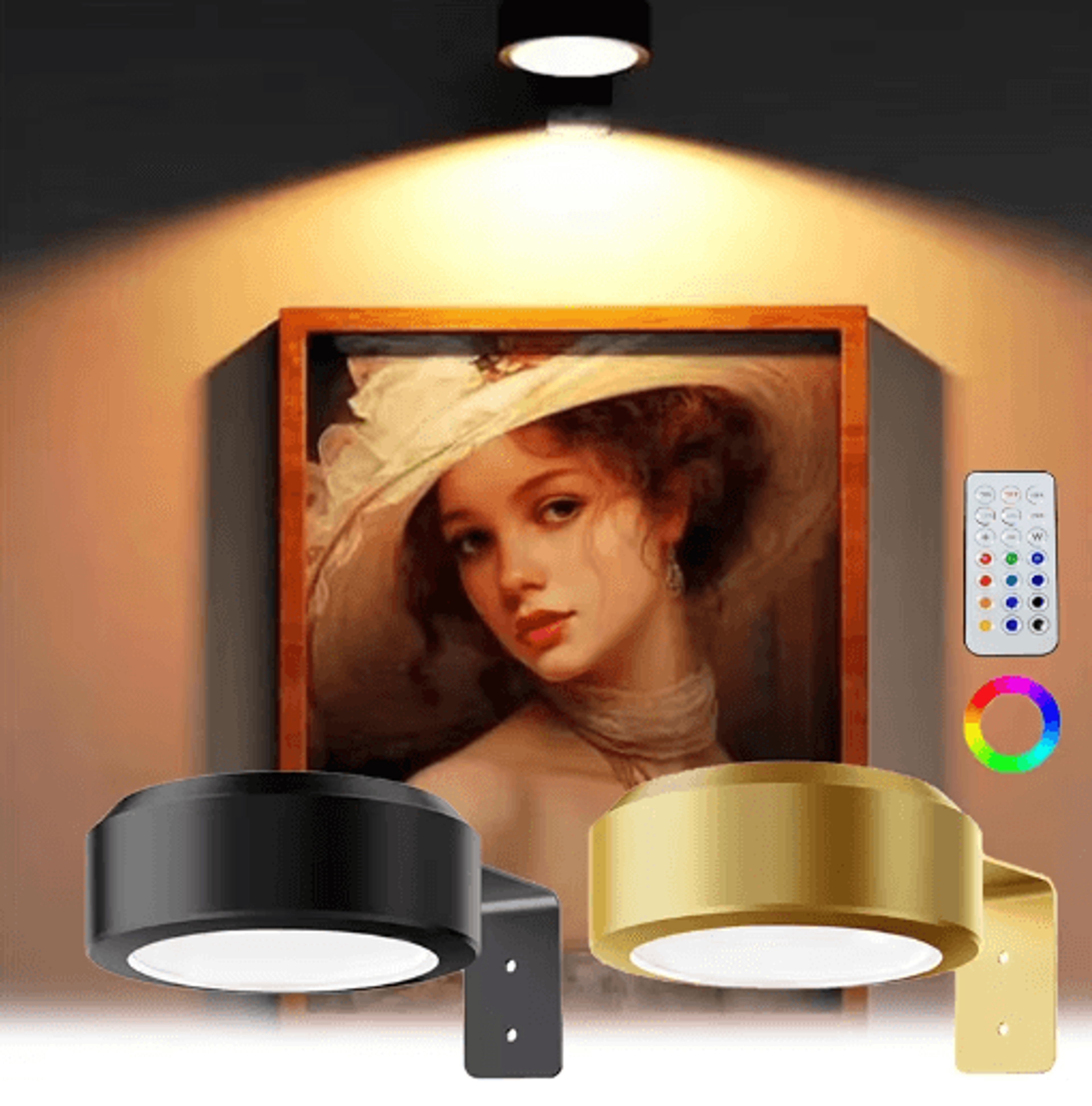 Wireless LED Picture Light With Remote  Dimmable Magnetic Art Display Lamp 0