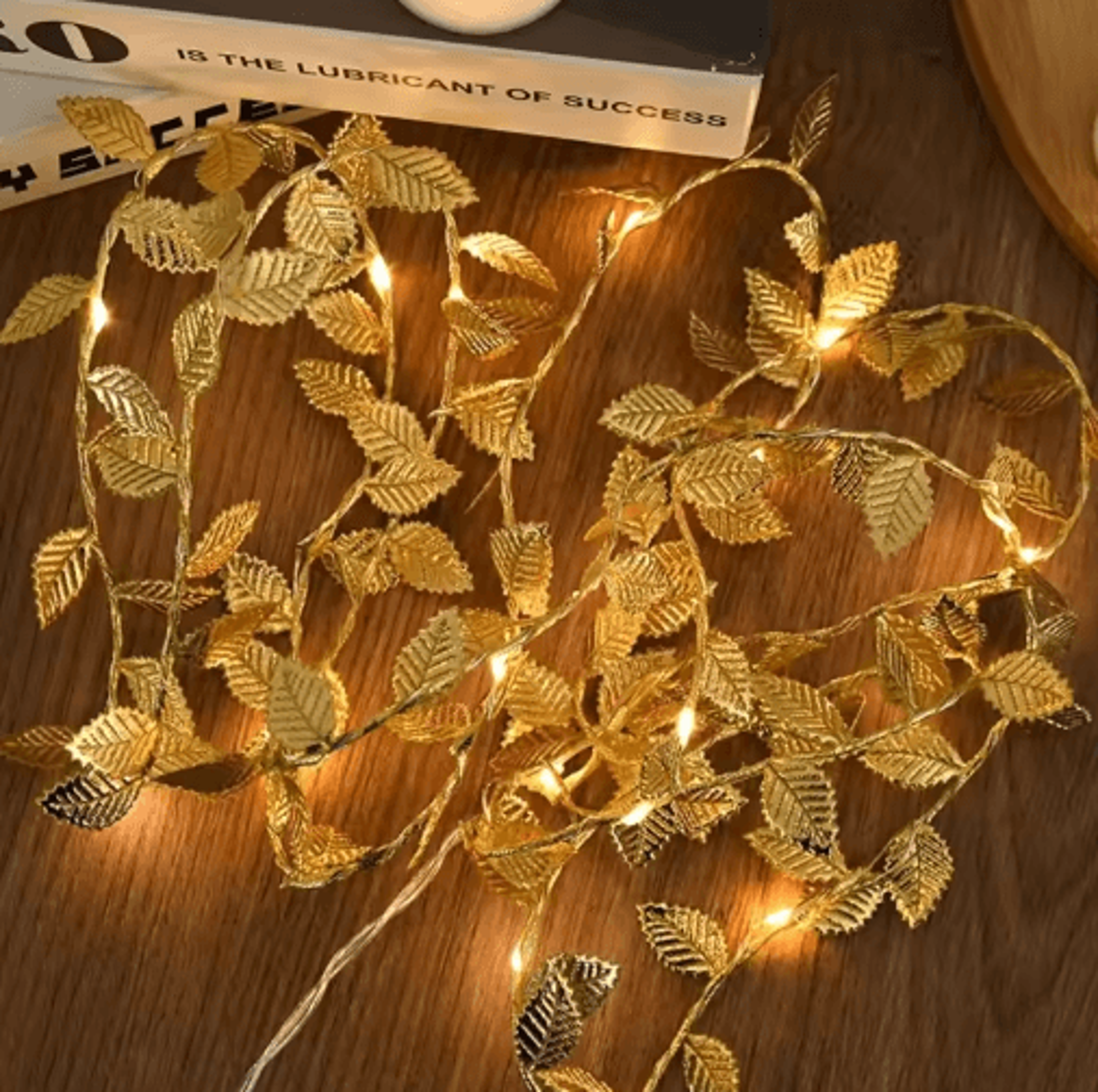 200CM Golden Leaf Decorative String Lights  Elegant Holiday  Wedding Garland 5