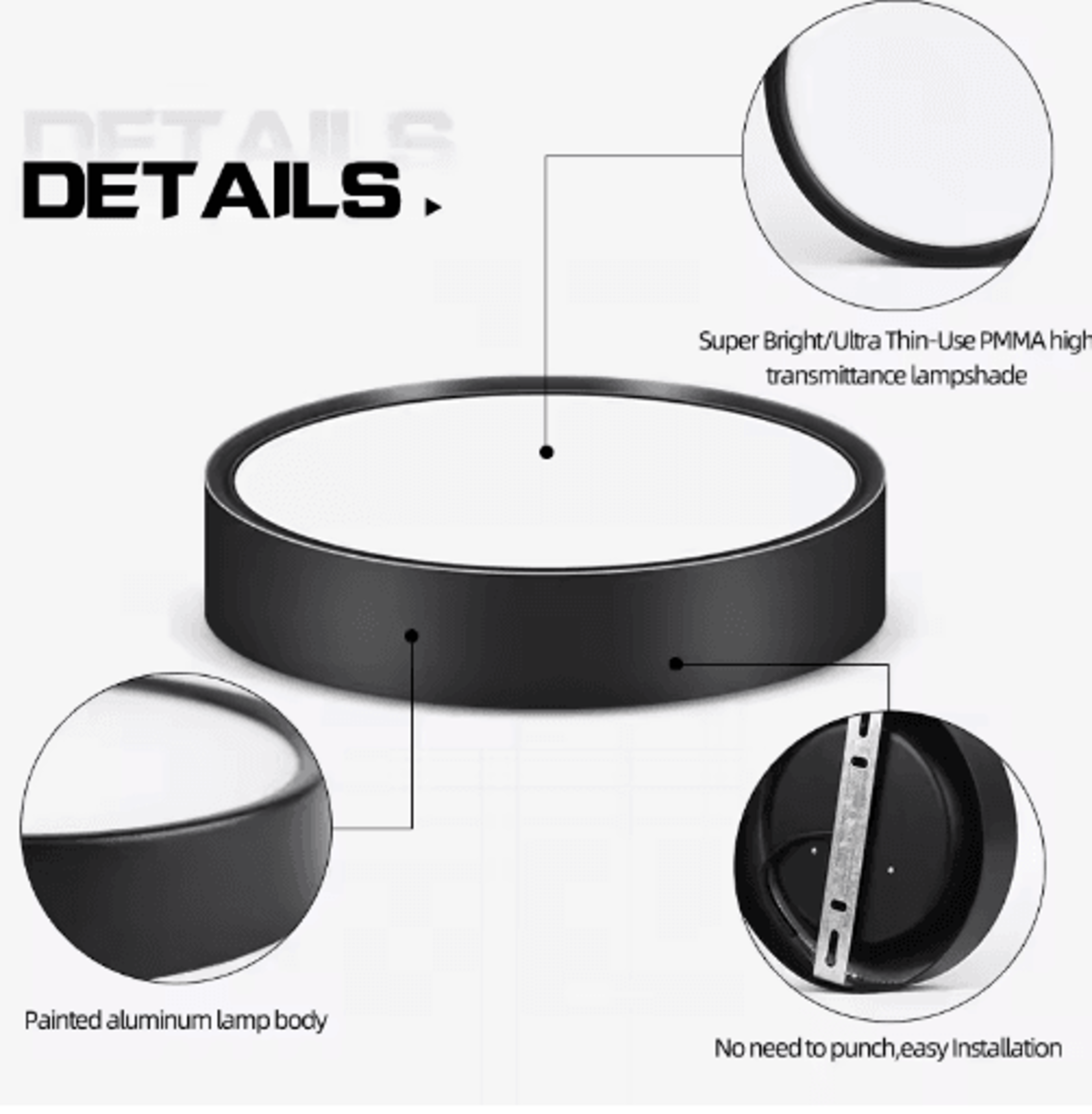 10W15W25W Foldable LED Ceiling Downlight  UltraThin Surface Mounted Spotlight 5