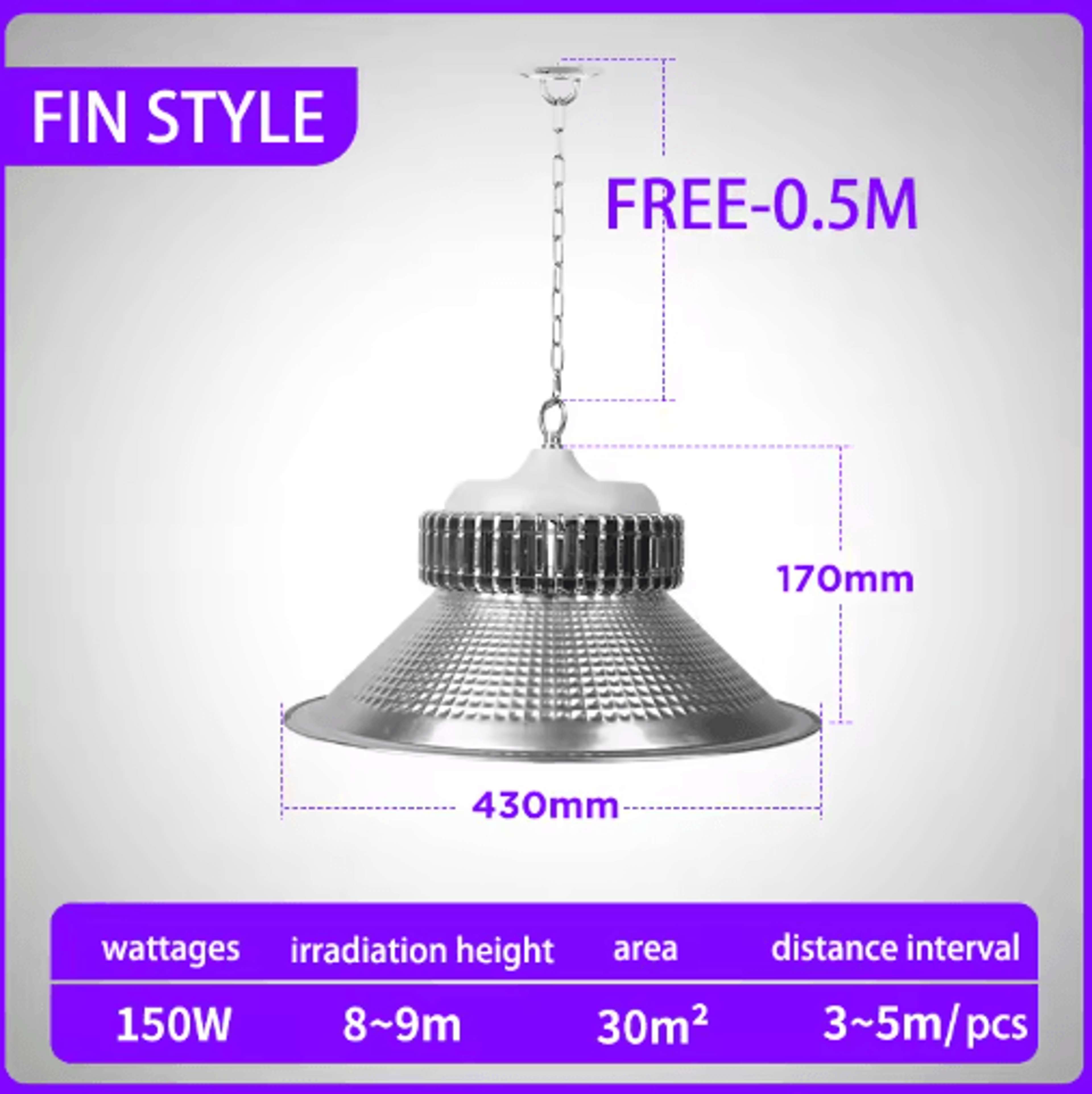 150W200W LED High Bay Light  Super Bright Industrial Garage Lighting 4