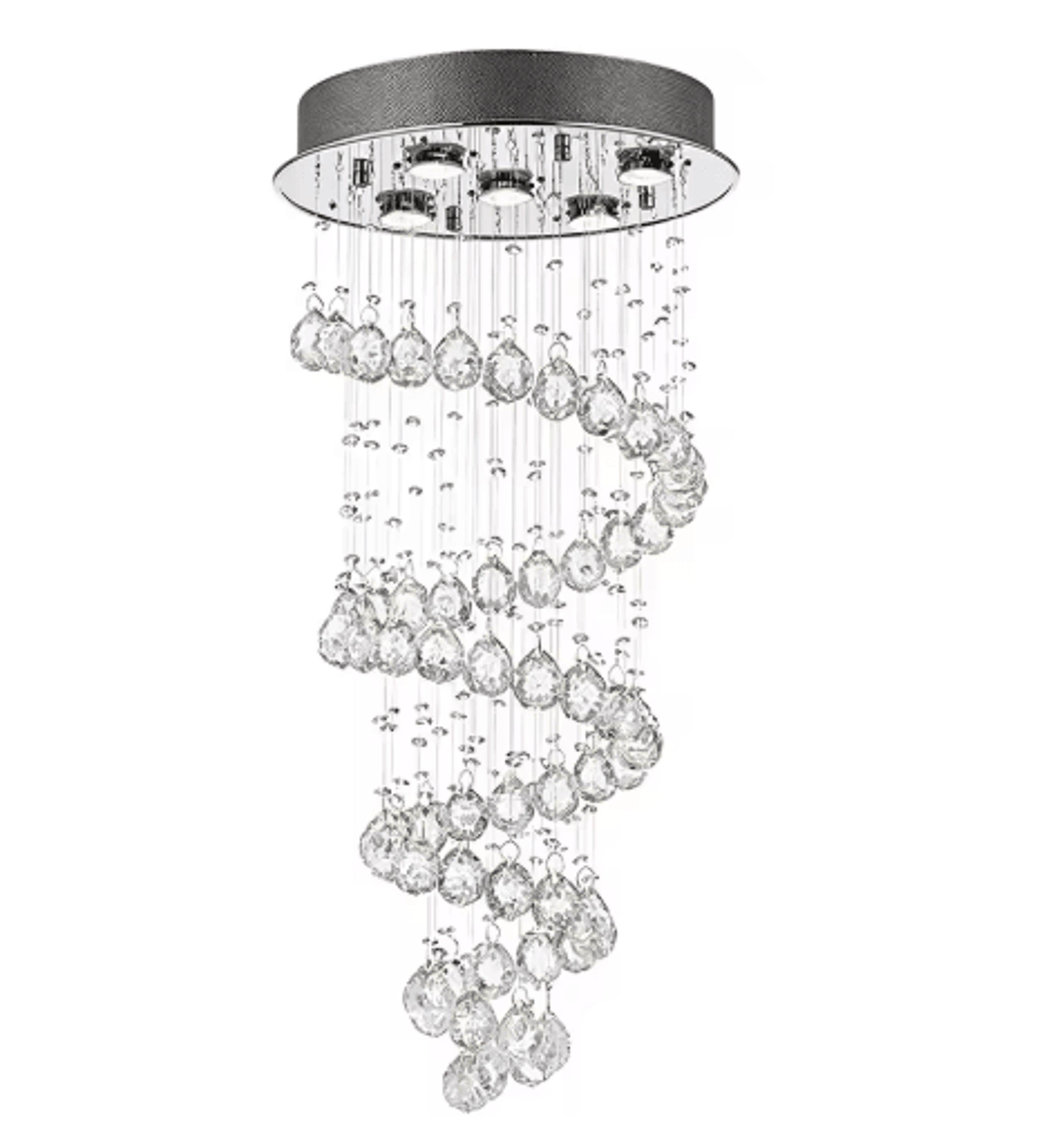 Luxury Spiral Crystal LED Chandelier  Large Waterfall Pendant Light For Staircases 2