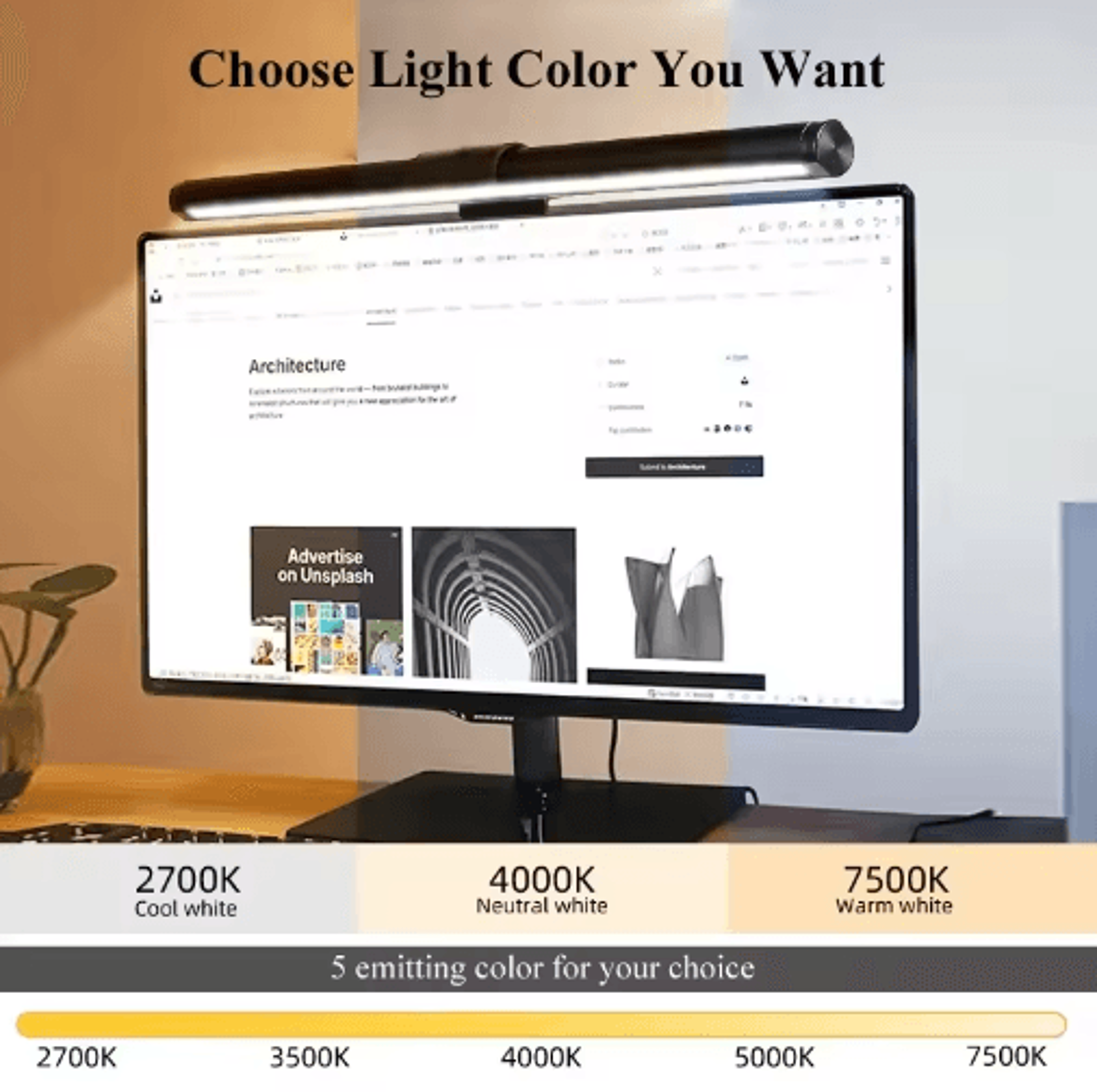 RGB LED Monitor Light Bar  USB Stepless Dimmable Desk Lamp For Curved Screens 9