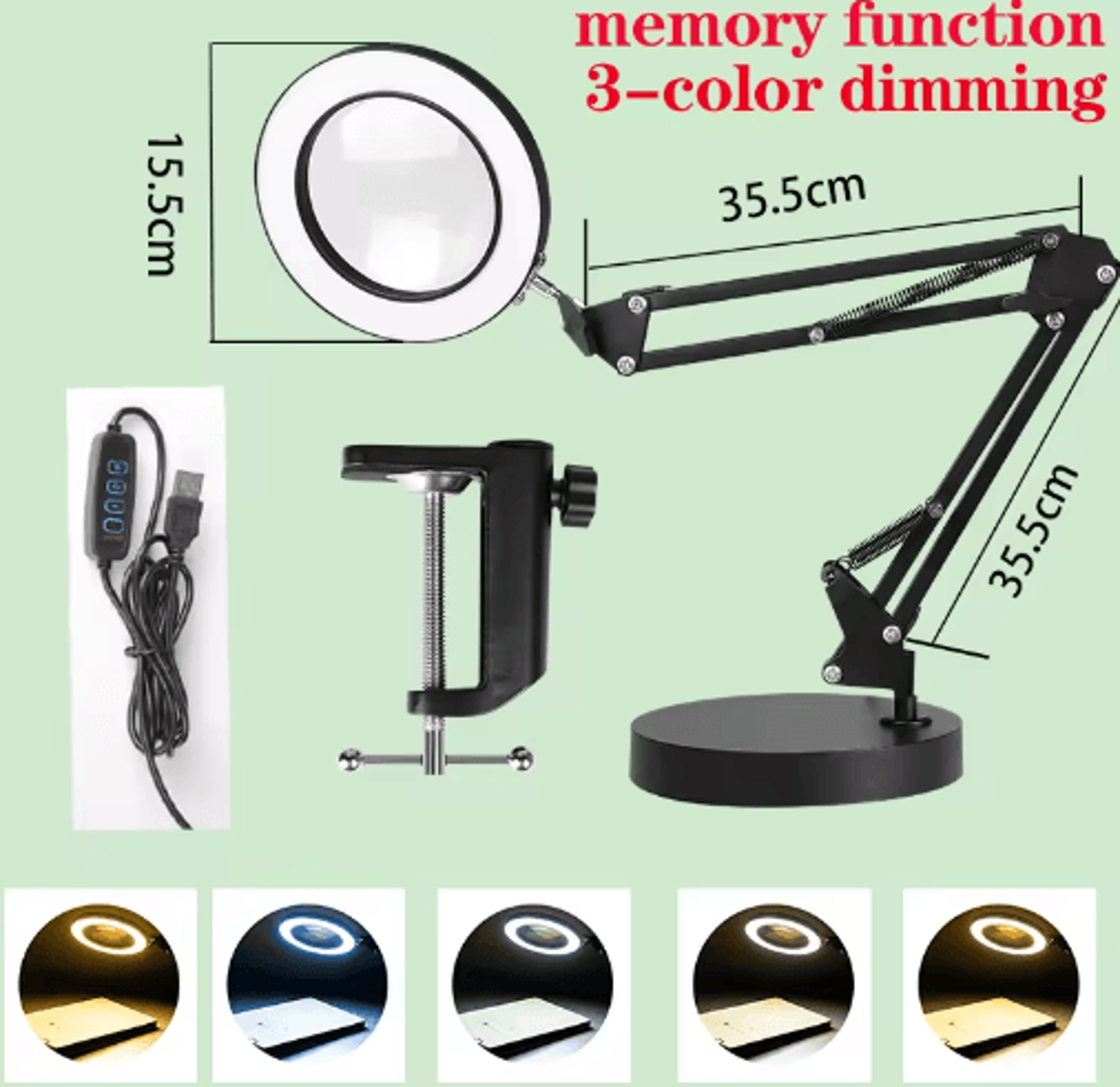 24W Dual Head LED Monitor Light Bar  USB Dimmable Desk Lamp 1